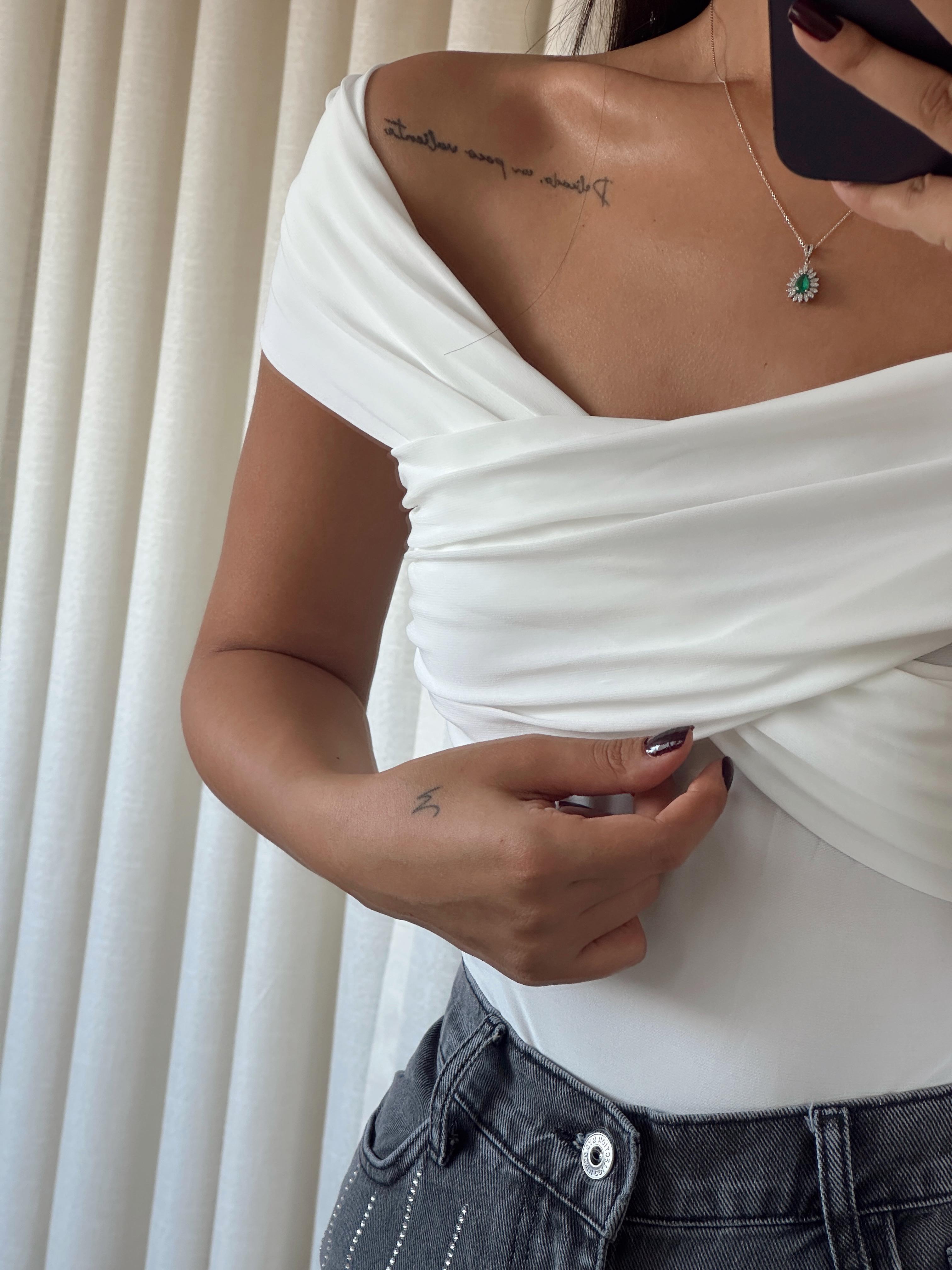 Mandy Madonna Bodysuit Beyaz