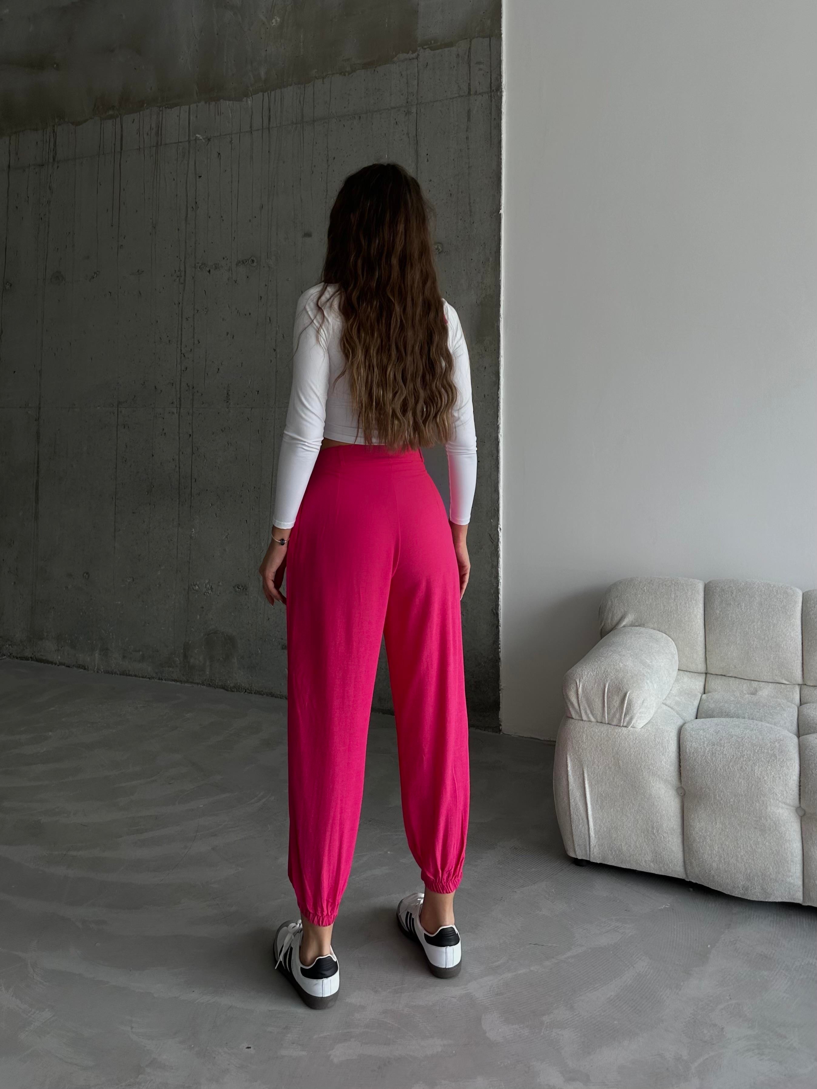 Keten Jogger Pantolon Fuşya