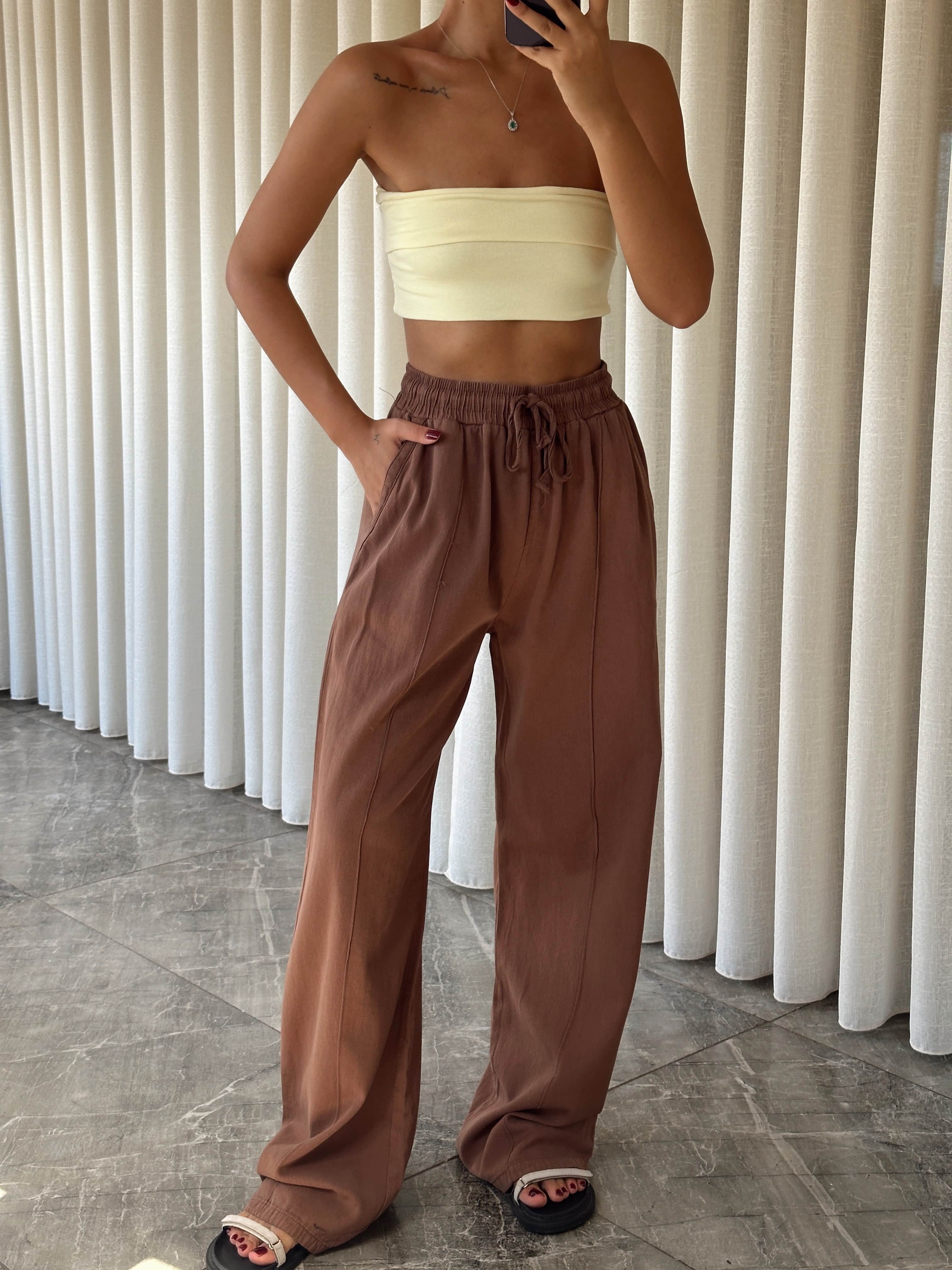 Bağcıklı Gabardin Pantolon