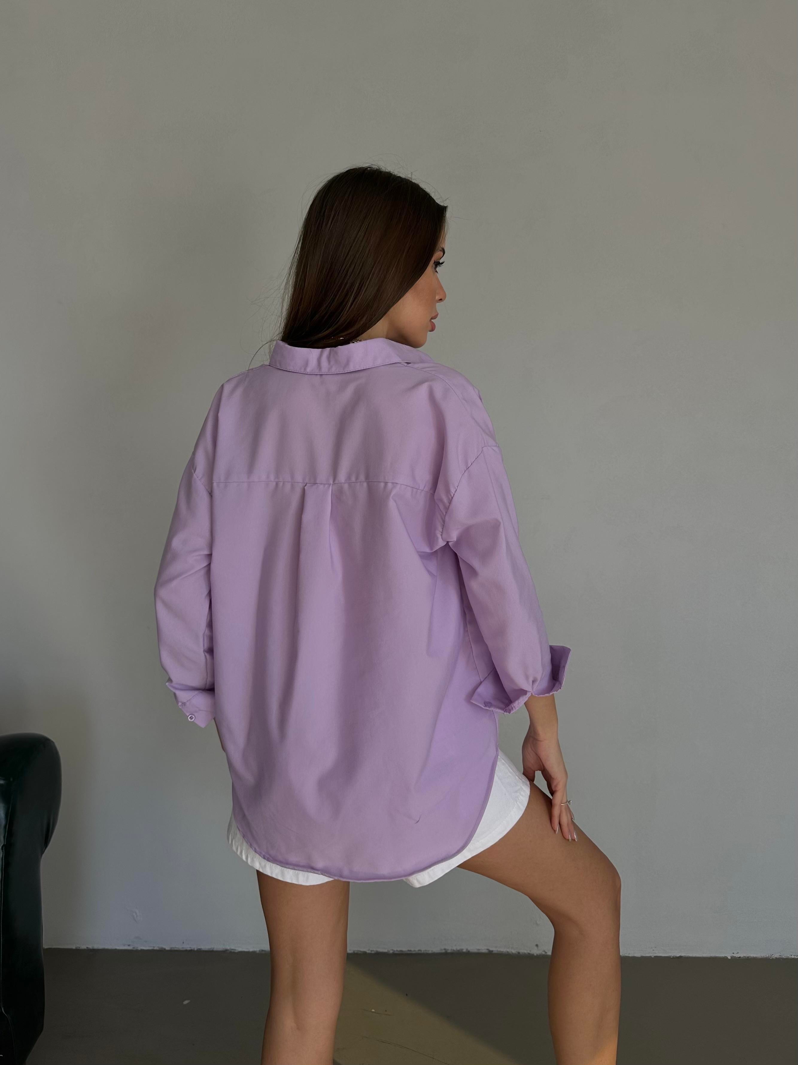 Oversize Basic Gömlek Lila