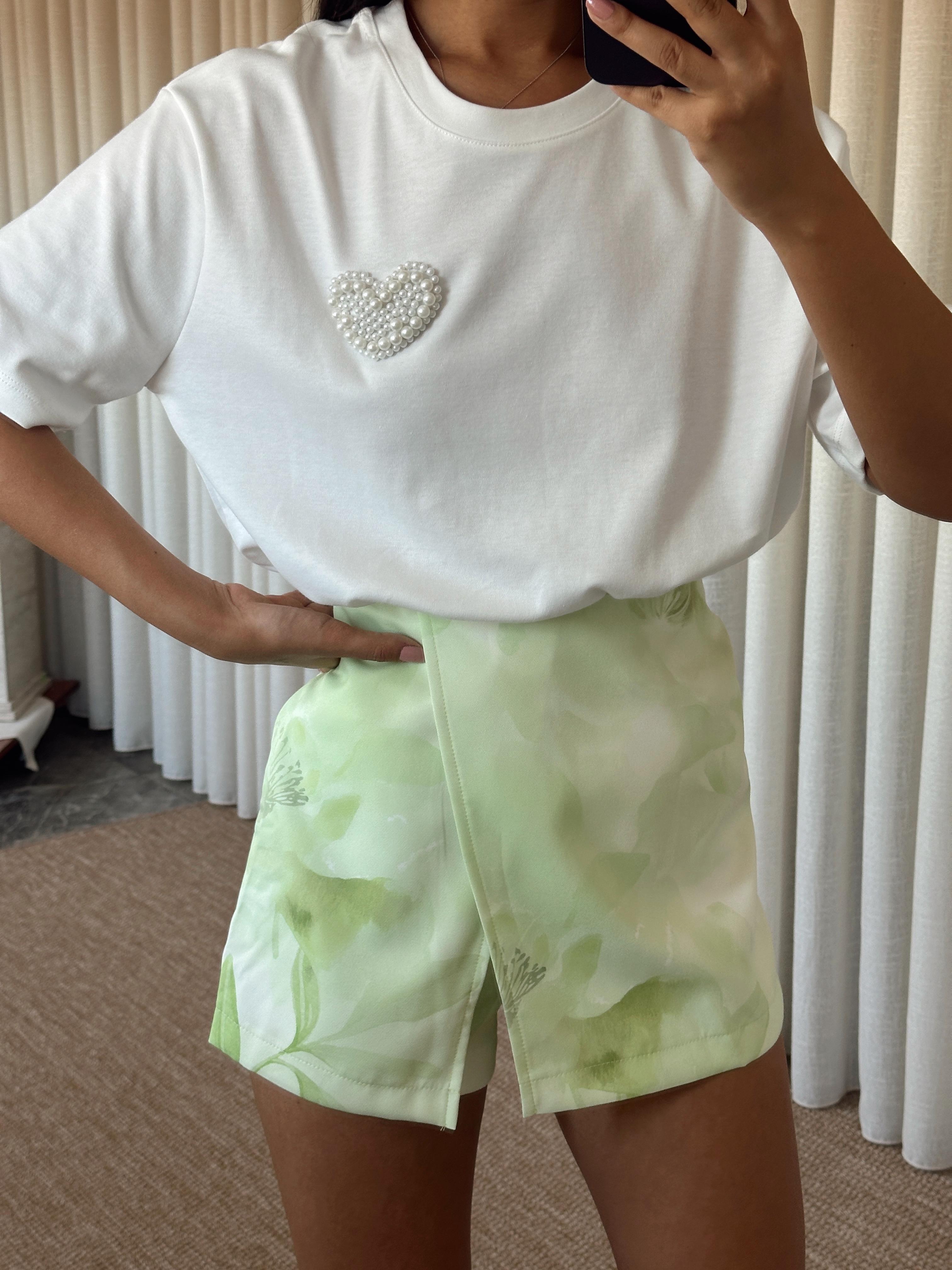 İnci Detay Oversize Basic - Beyaz
