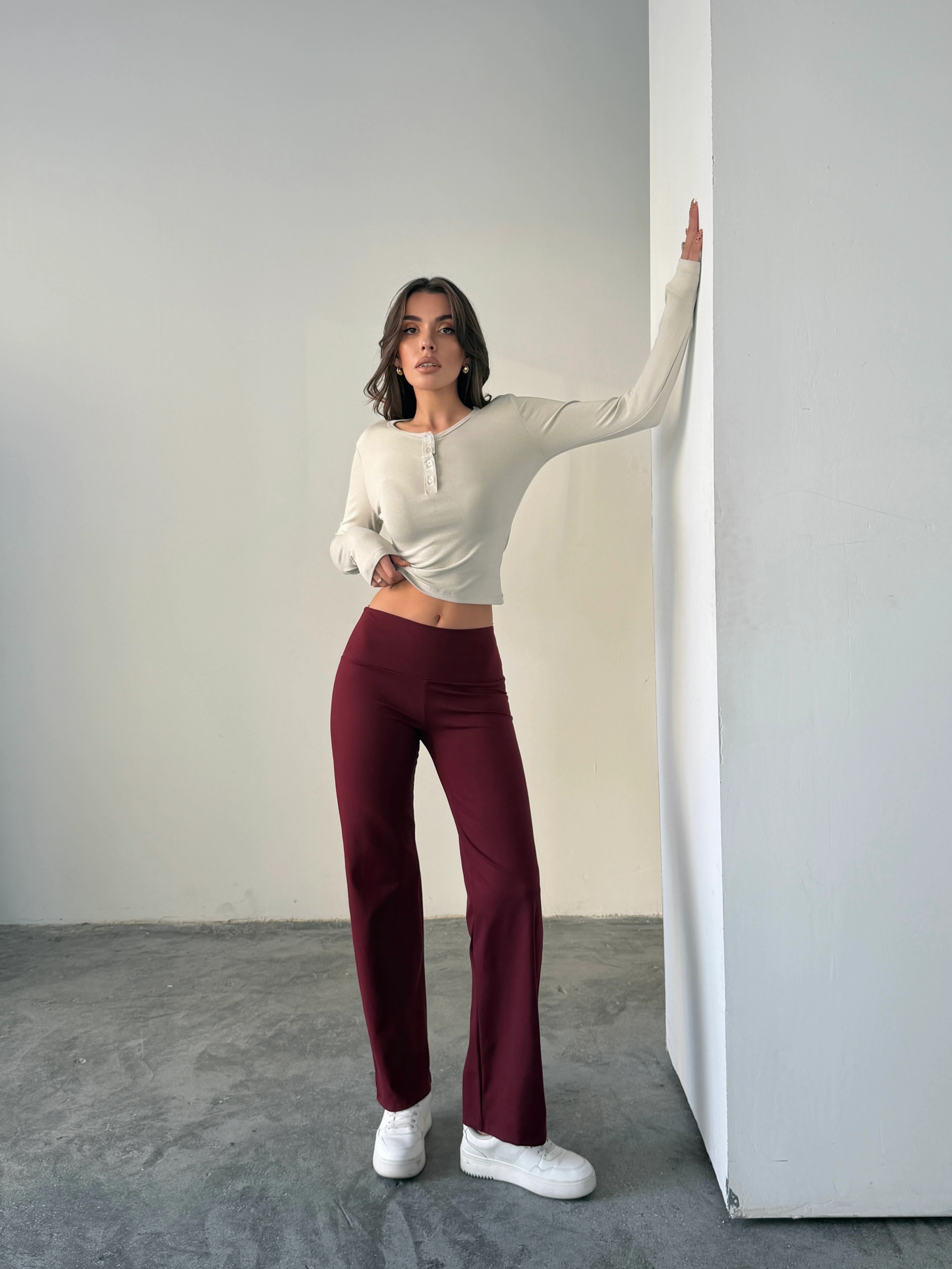 Orıgınal Tayt Pantolon  - Bordo