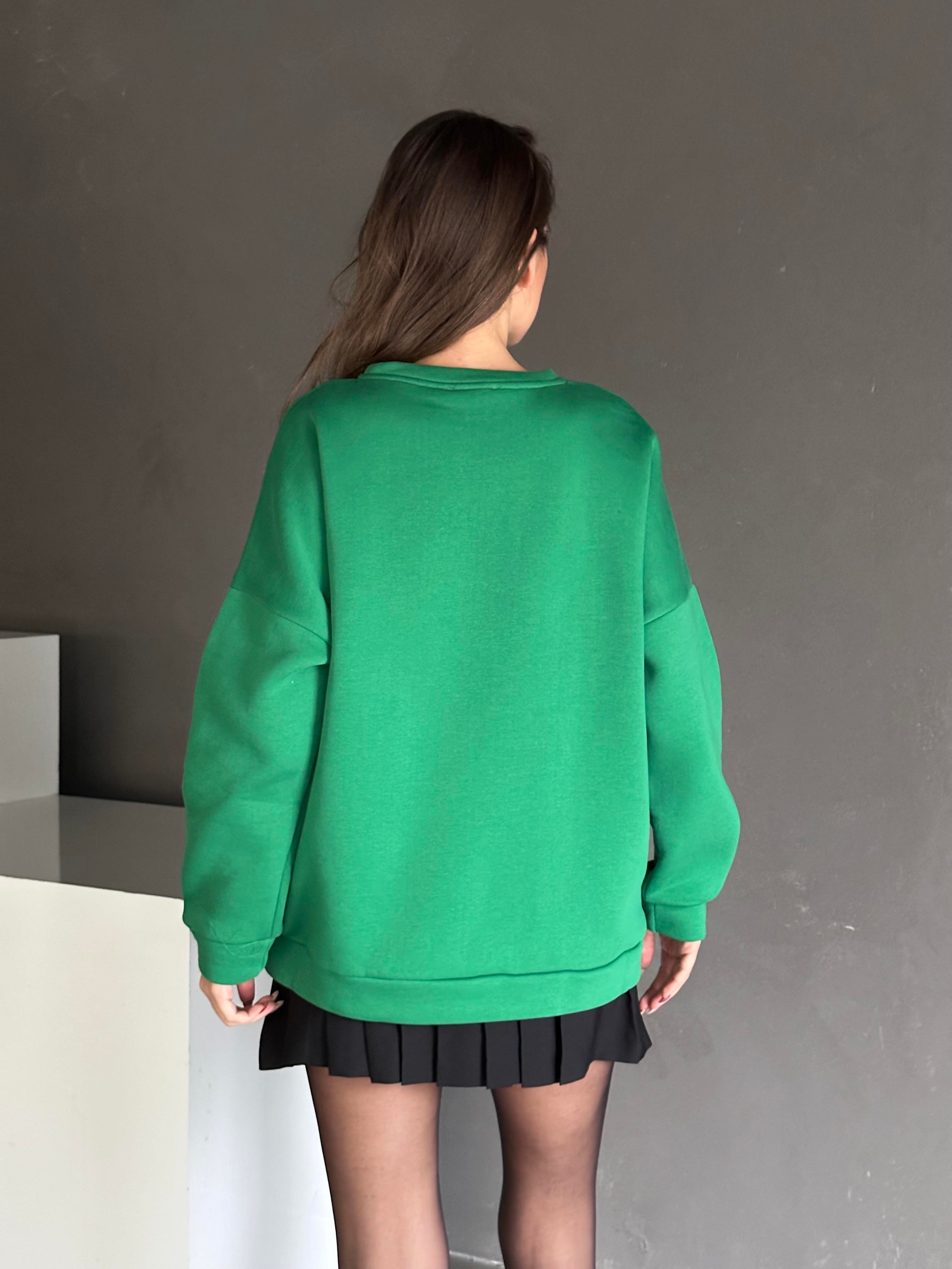 Ready Süzene Detay 3 İplik Sweatshirt Yeşil