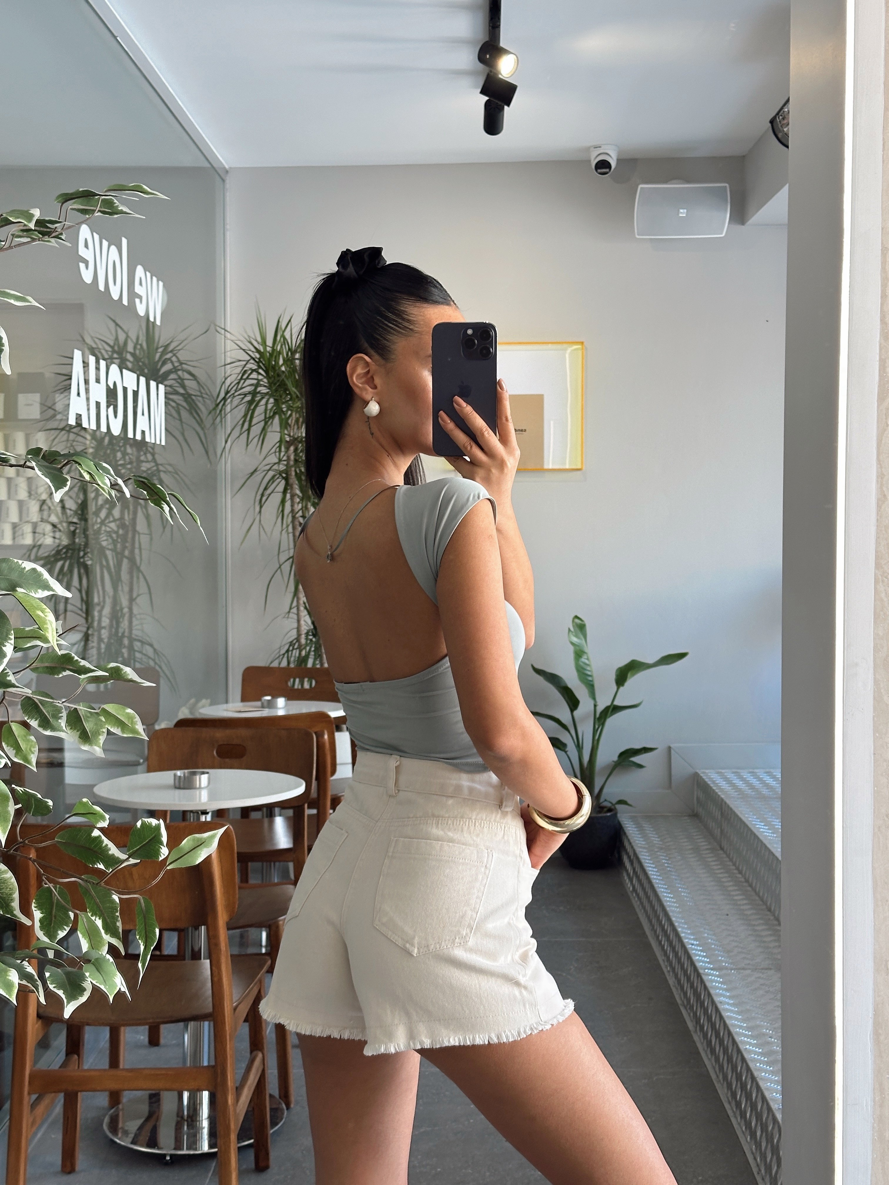 Sırt Açık Crop - Mint