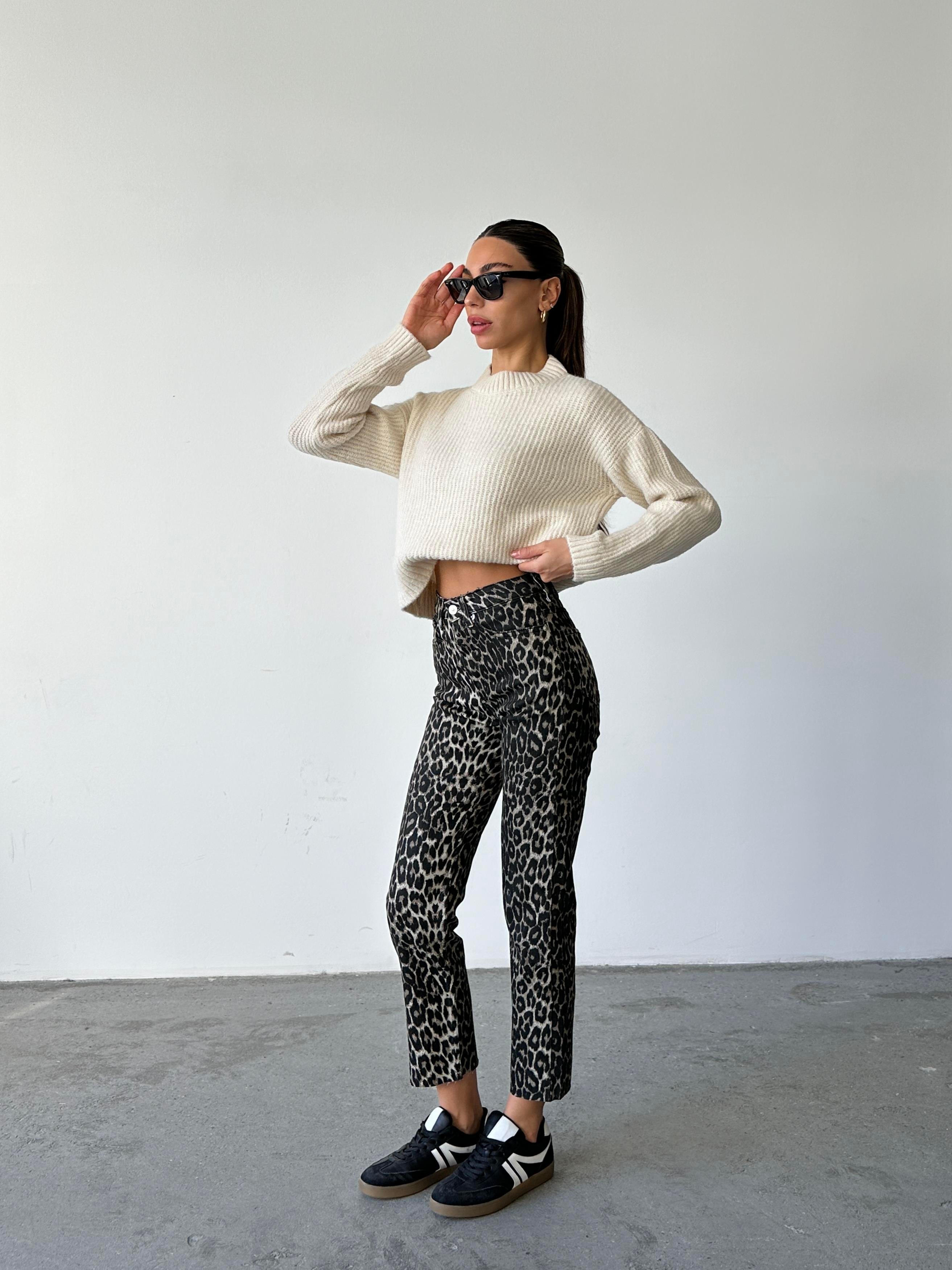 Original Straight Jeans Leopar