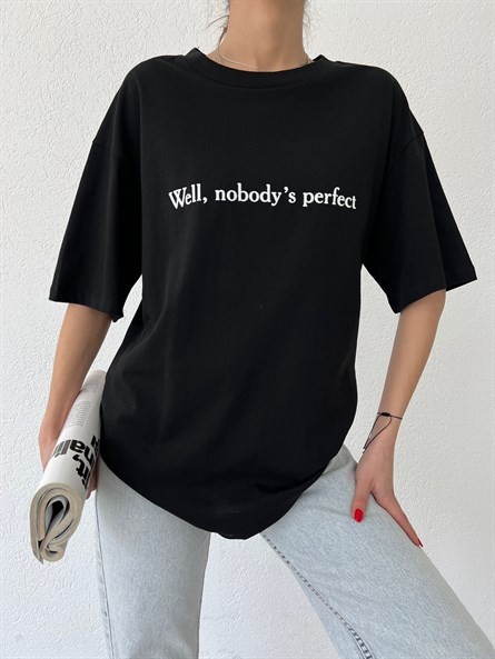 Nobody’s Perfect Oversize Basic Siyah