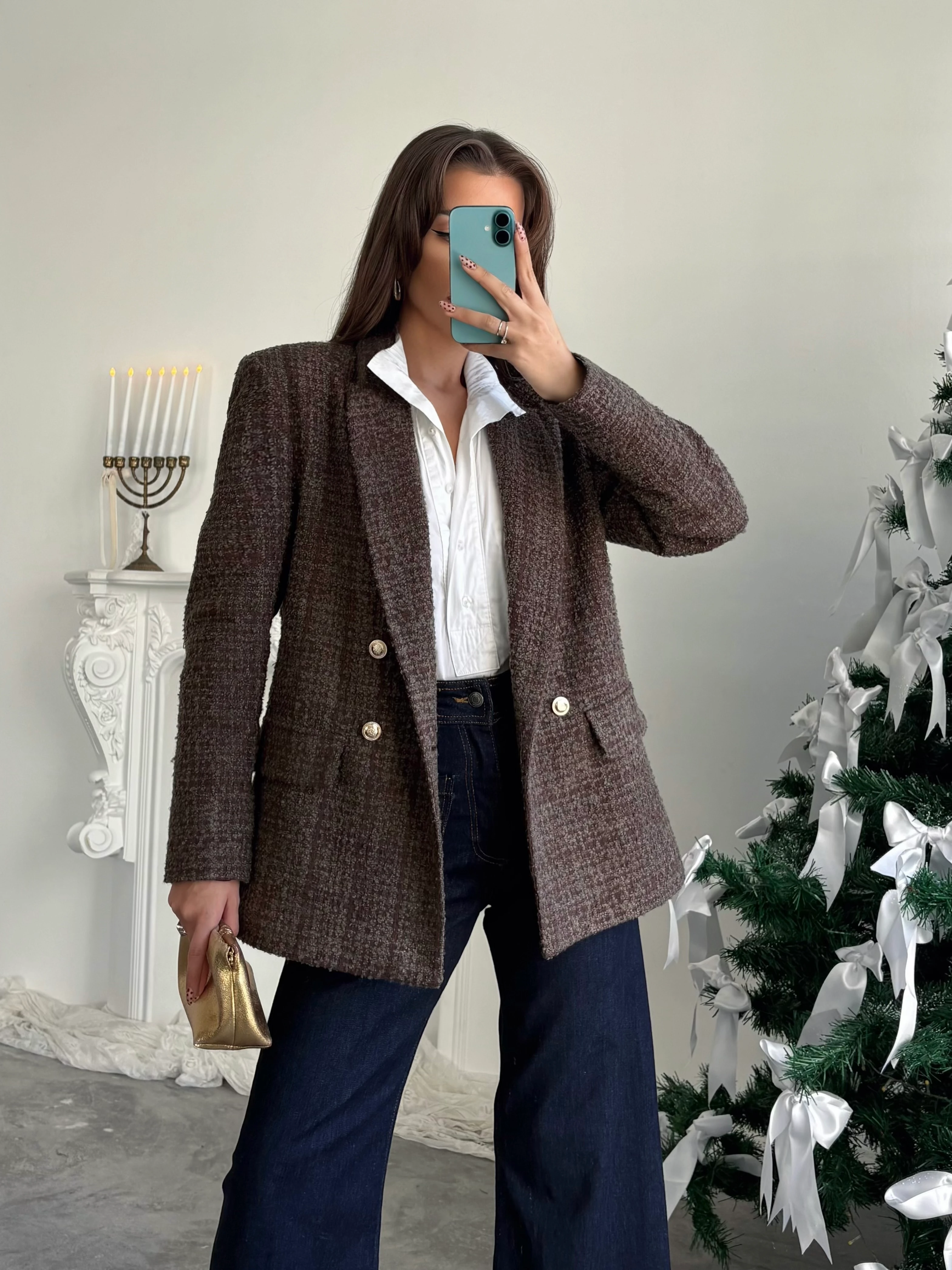 Tüvit Blazer Ceket - Kahve