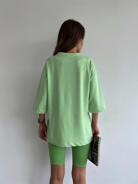 Boyfriend Yan Yırtmaç Basic Mint