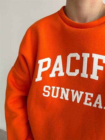 Pacific Oversize 3 İplik Sweatshirt Turuncu