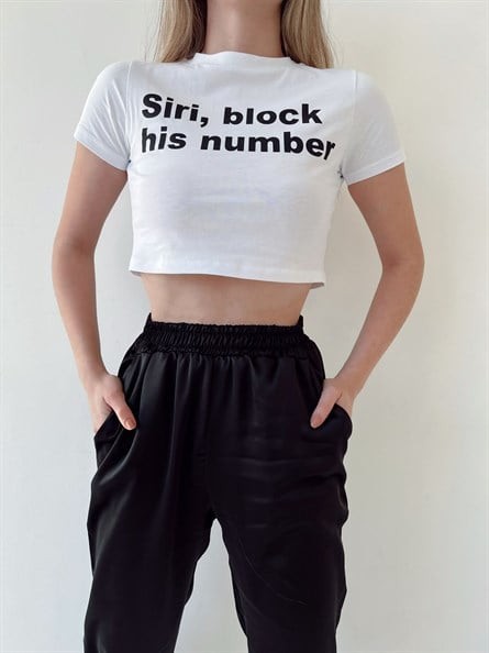 Siri Crop Basic Beyaz