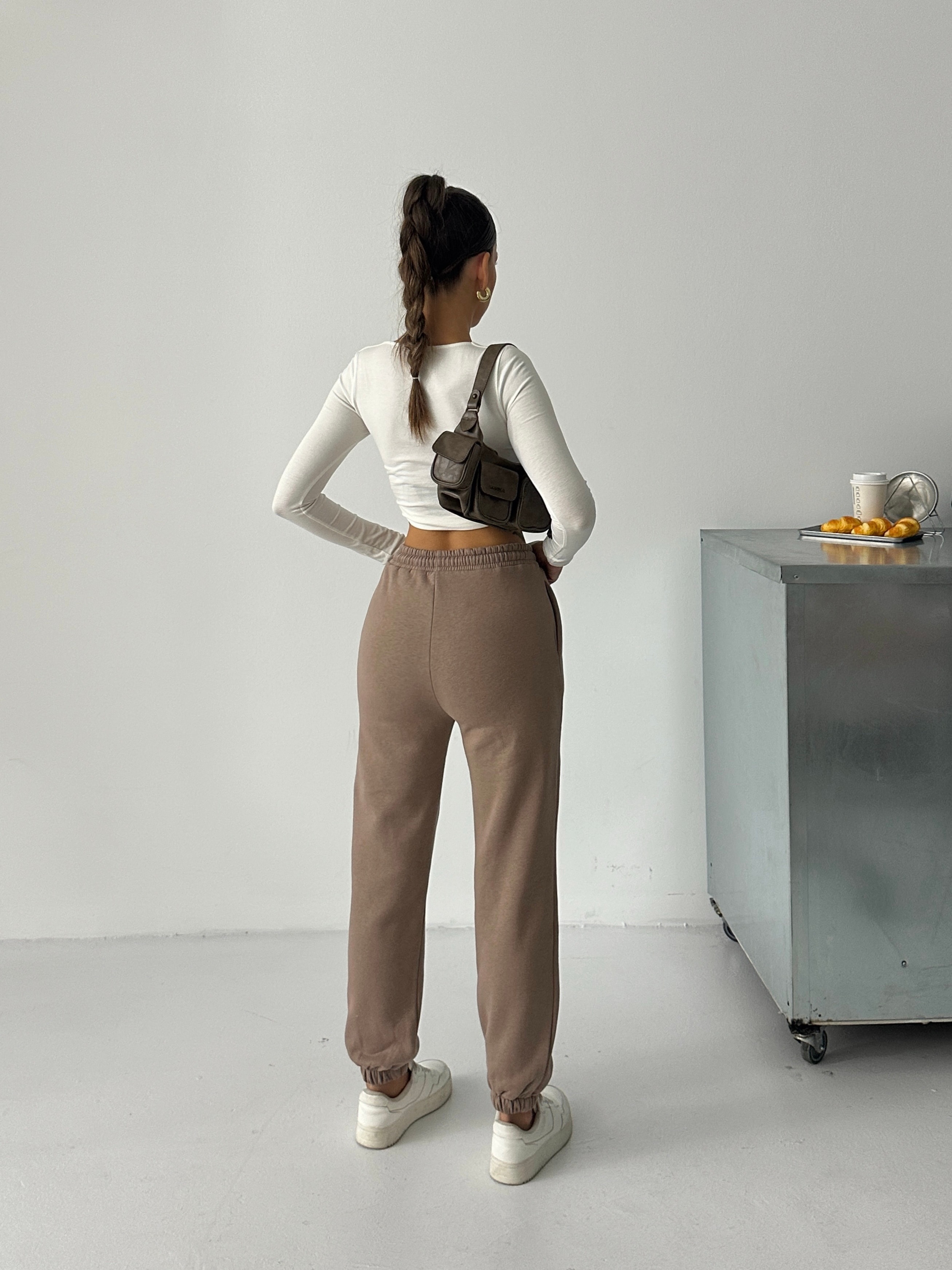 Bel Lastik Jogger Eşofman Vizon