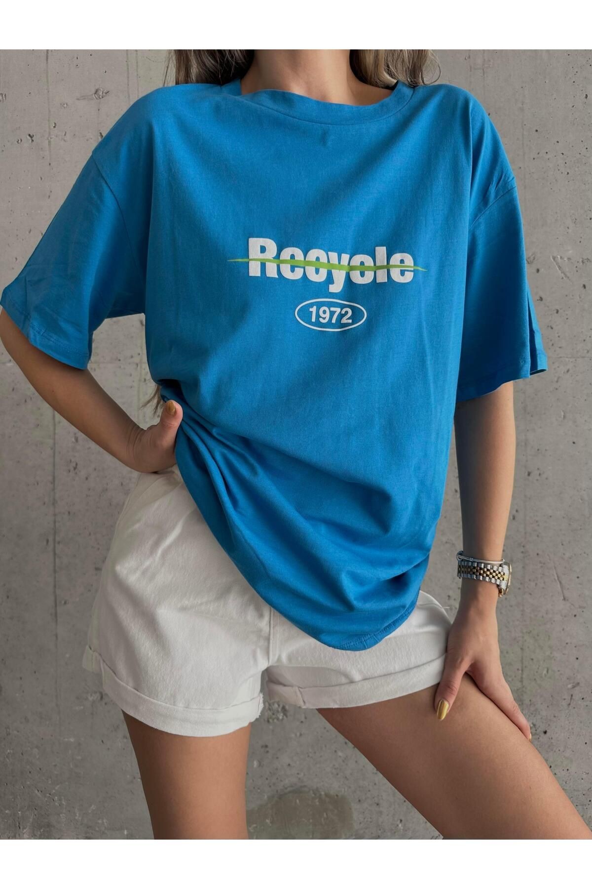 Recycle Oversize Basic Mavi