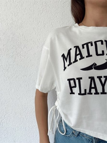 Match Day Yan Büzgülü Basic Beyaz