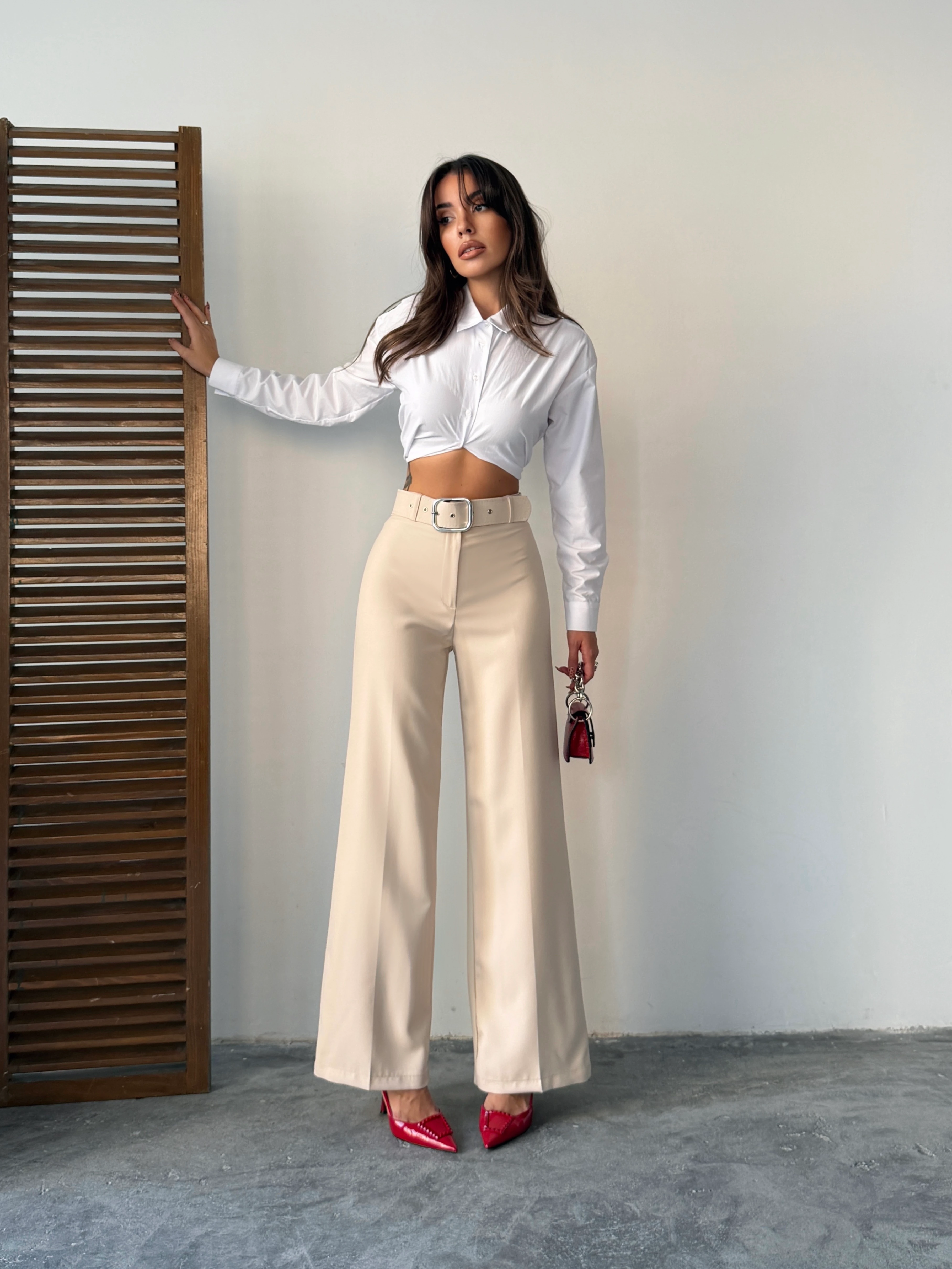 Kemerli Palazzo Pantolon 