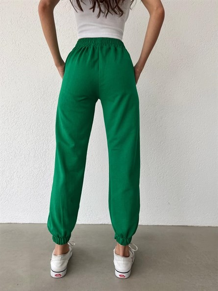 Bel Detay Miami Jogger Eşofman Koyu Yeşil