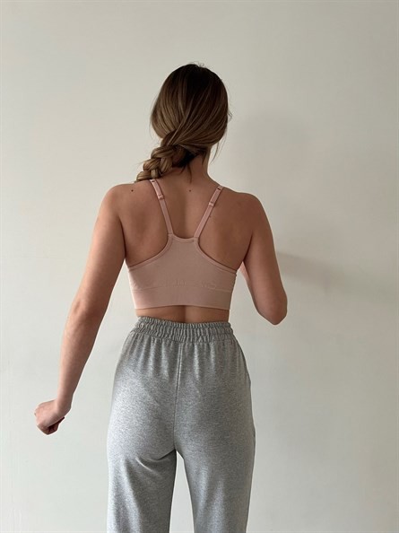 Seamless Destekli Spor Büstiyer Pudra Pembe