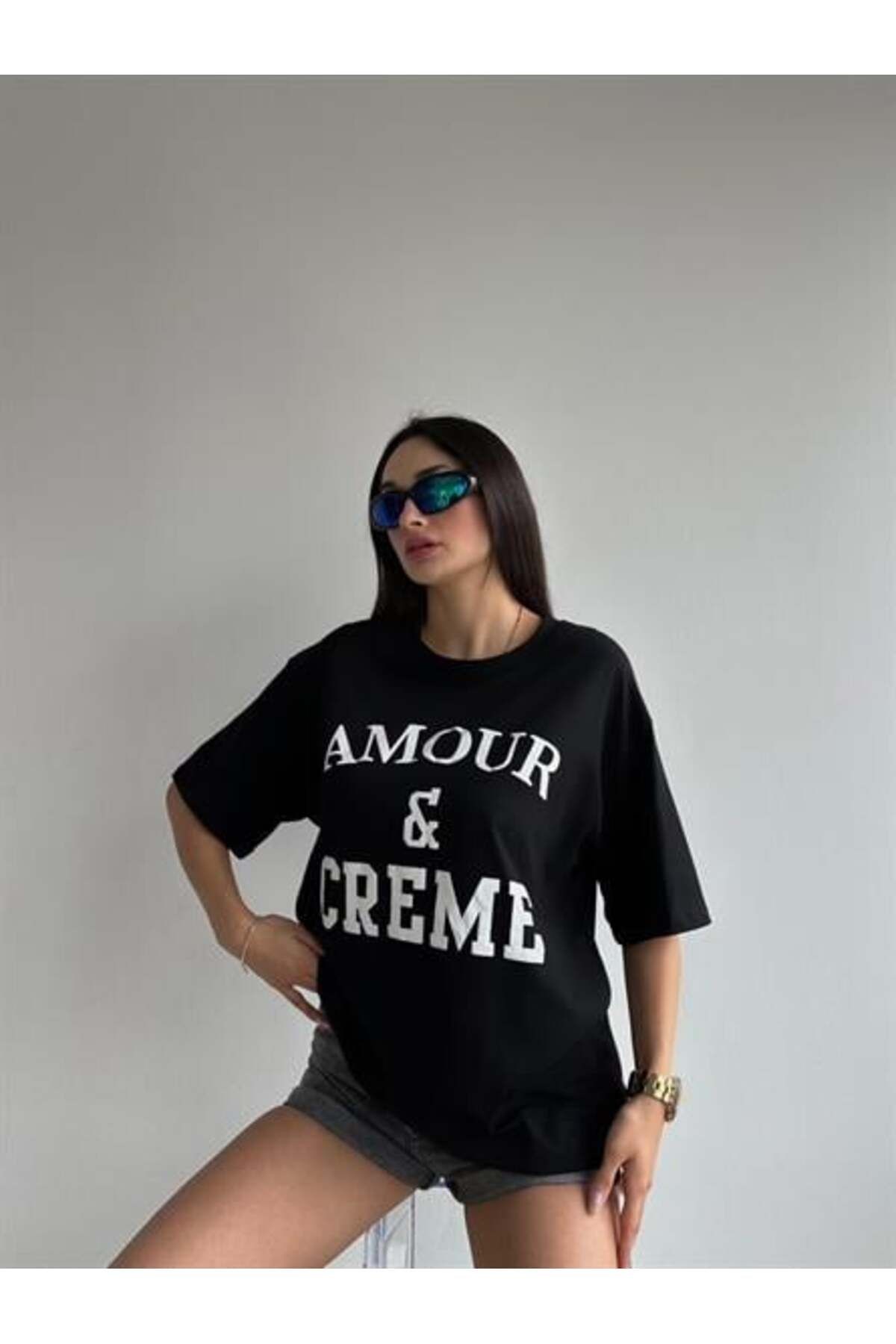 Amour Creme Oversize Basic Siyah