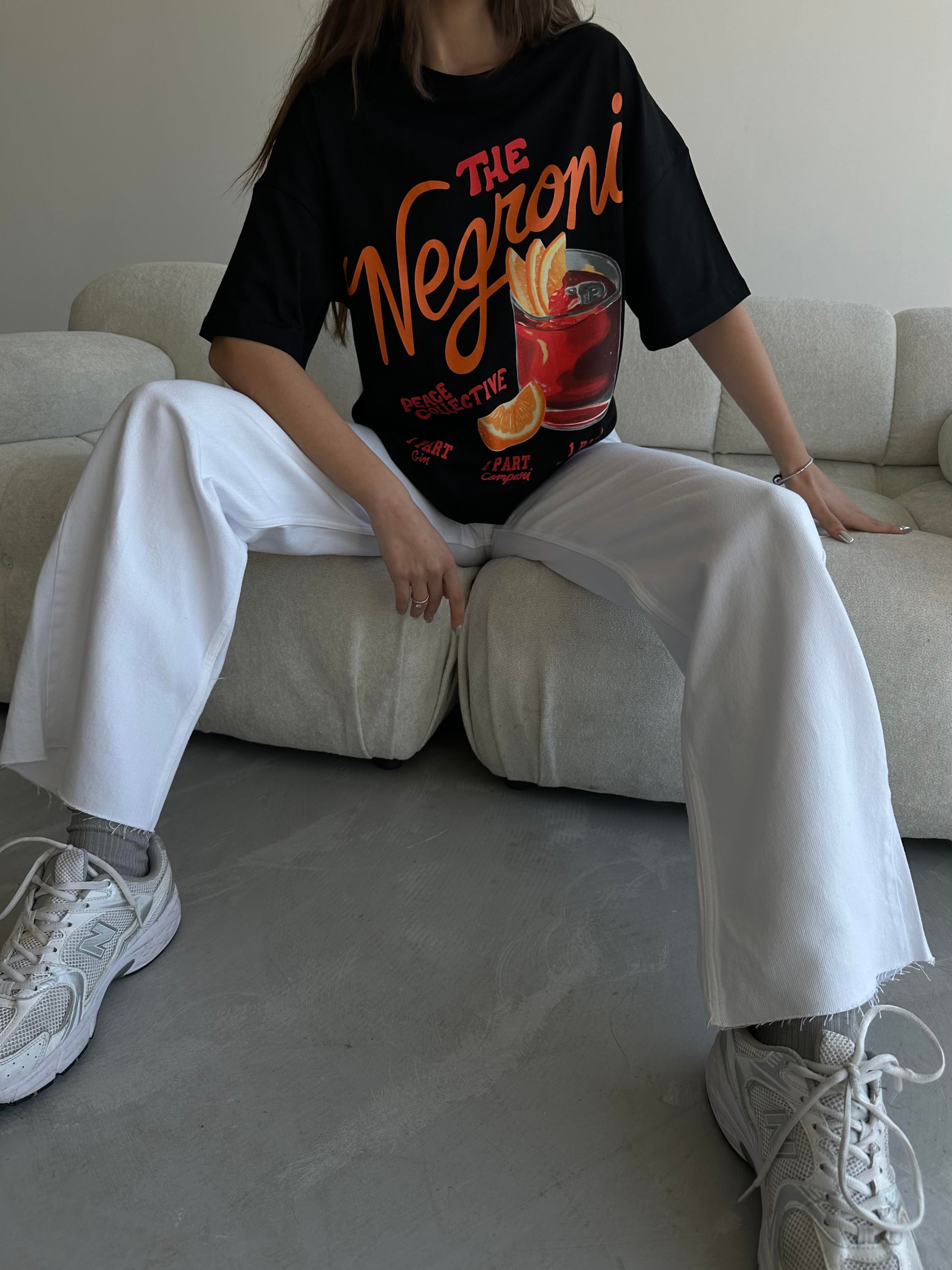 Negroni Baskılı Tshirt Siyah