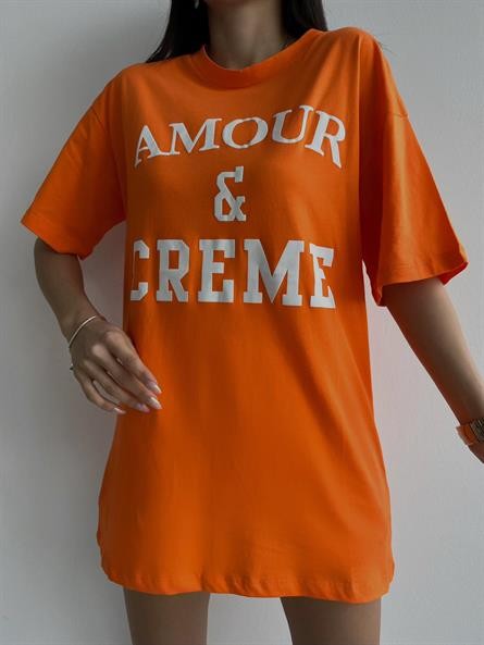 Amour Creme Oversize Basic Turuncu