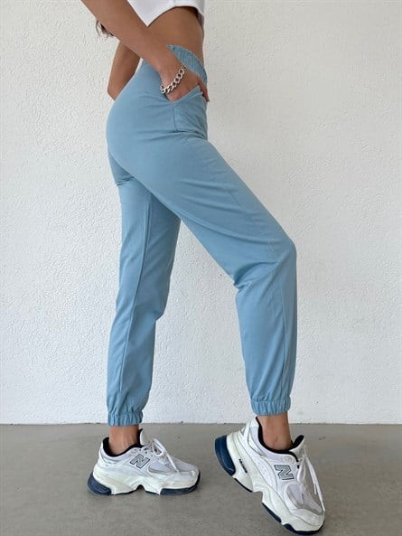 Bel Lastik Basic Jogger Eşofman Bebe Mavi