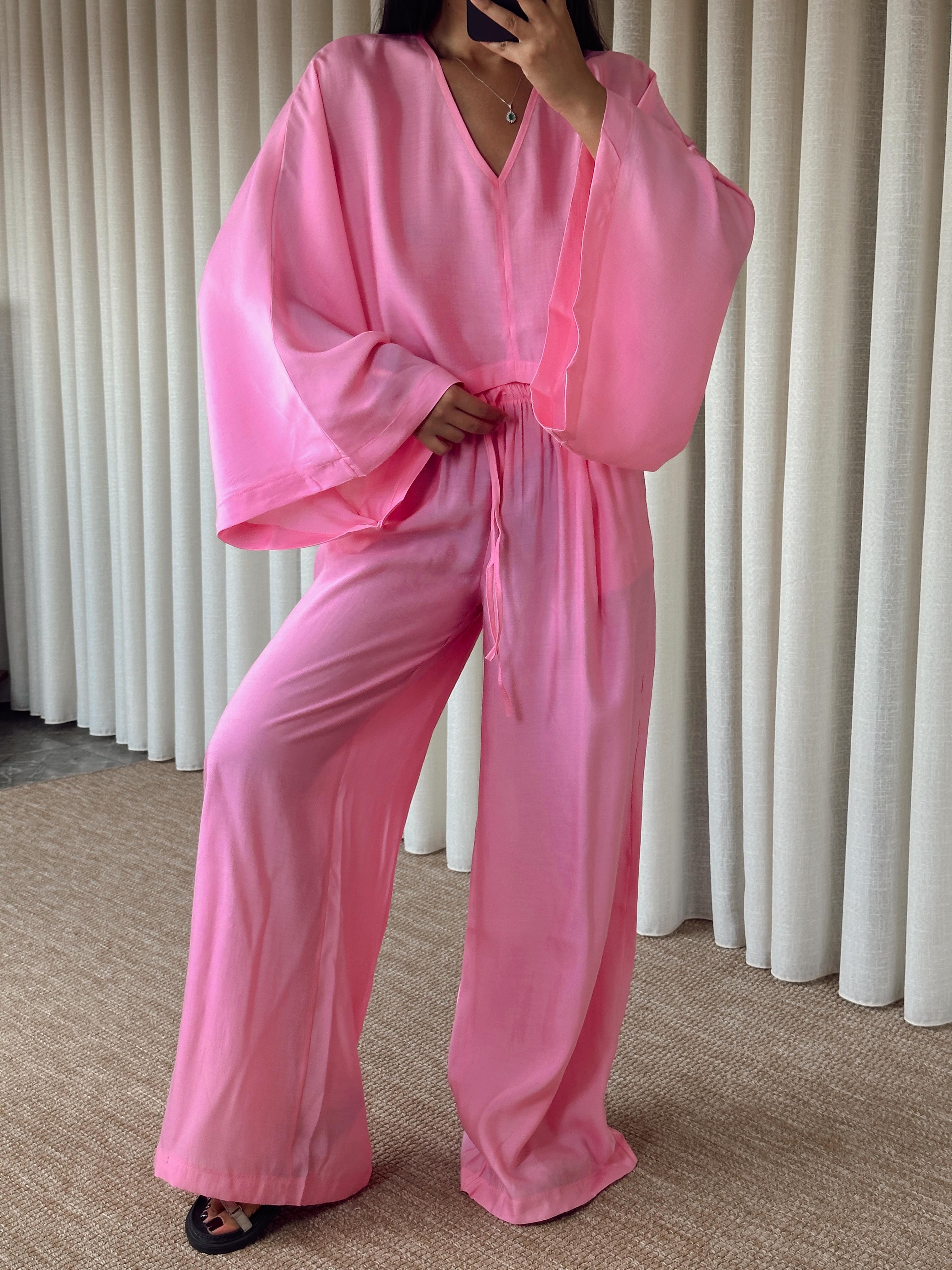 Salaş Keten Takım  - Pembe