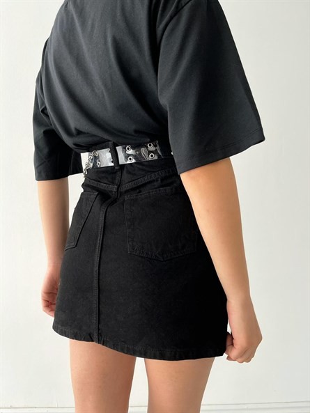 Black Cepli Kot Etek Siyah