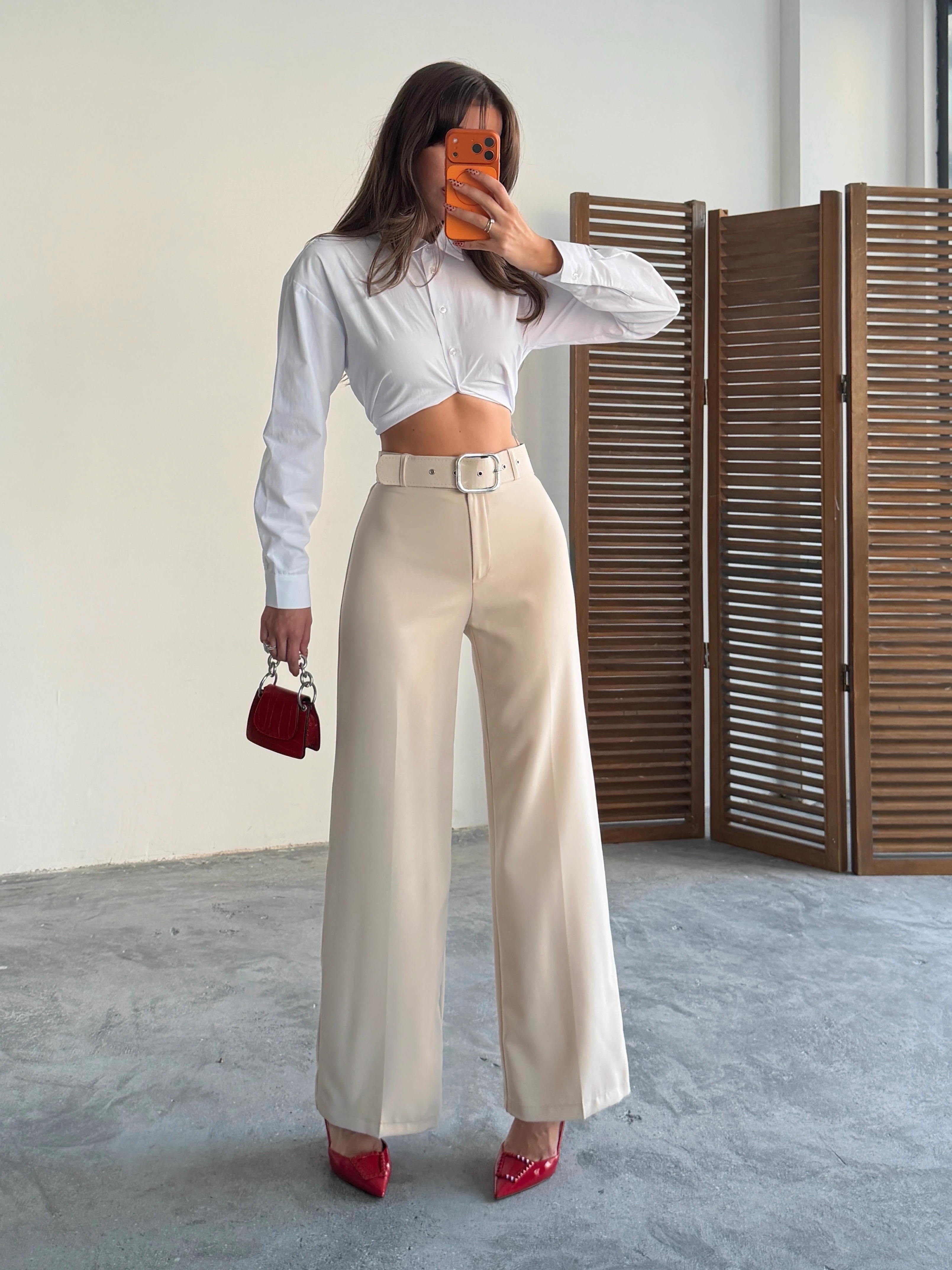 Kemerli Palazzo Pantolon 