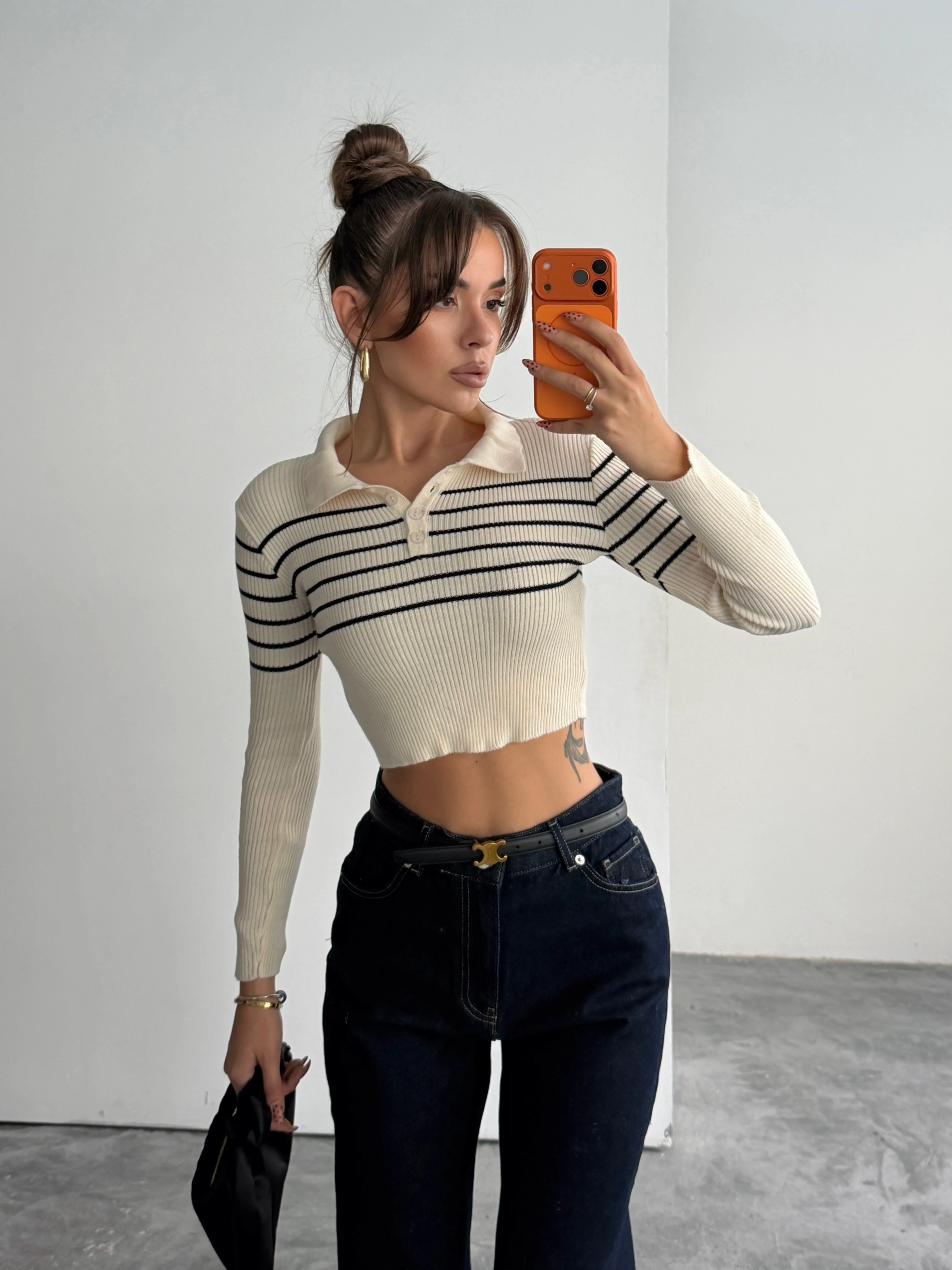 Polo Yaka Düğmeli Triko