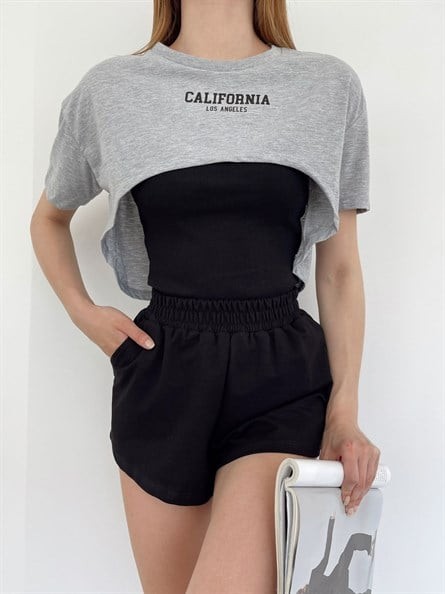 California 2’li Takım Bluz Gri