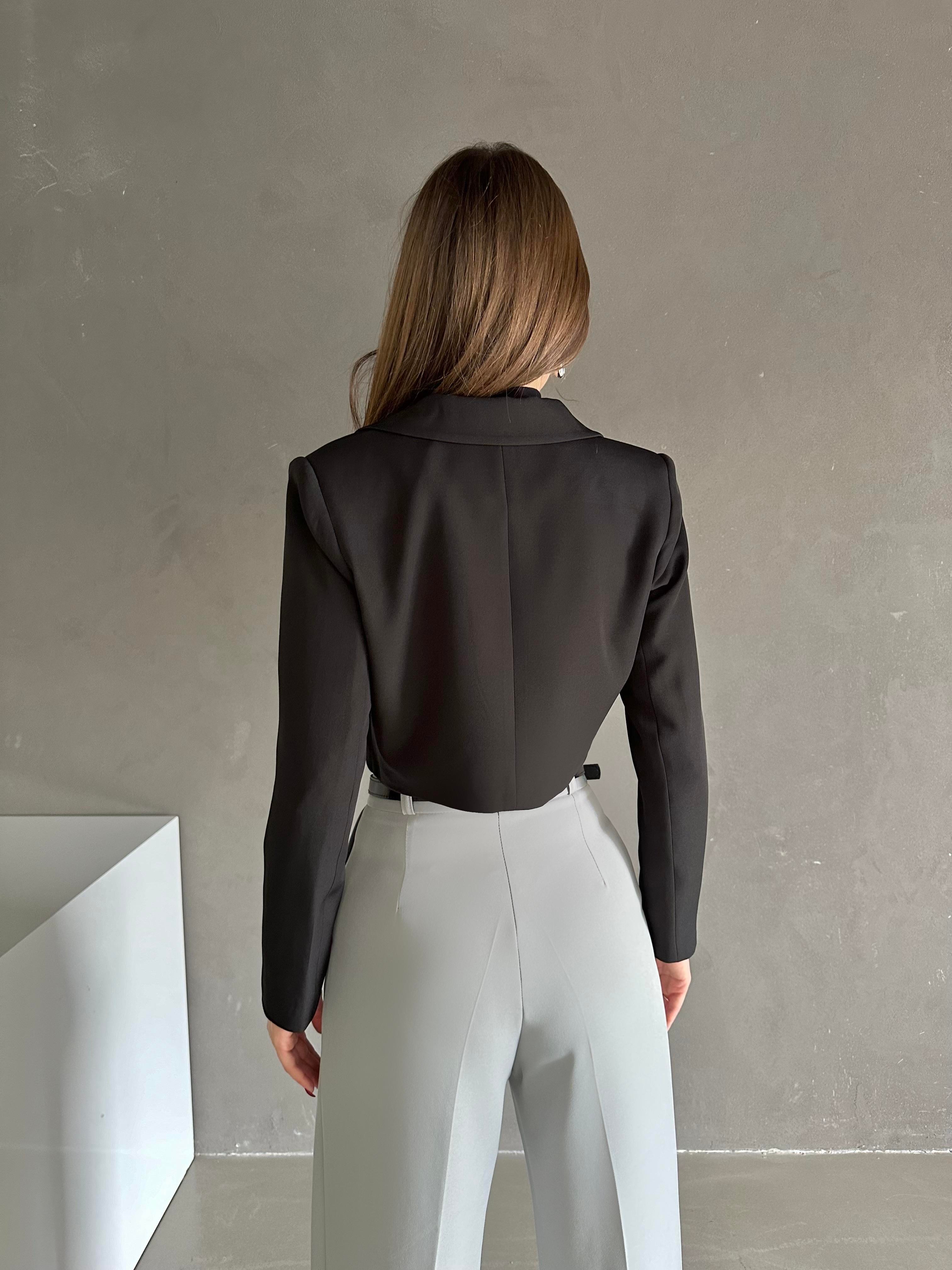 Double Crop Ceket Siyah