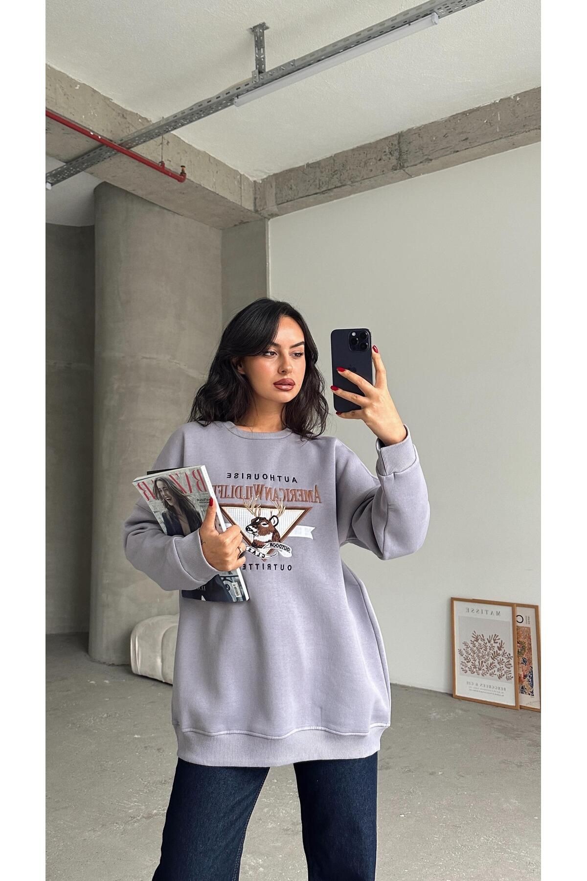 Amerıcan Wılder Sweatshirt Lila