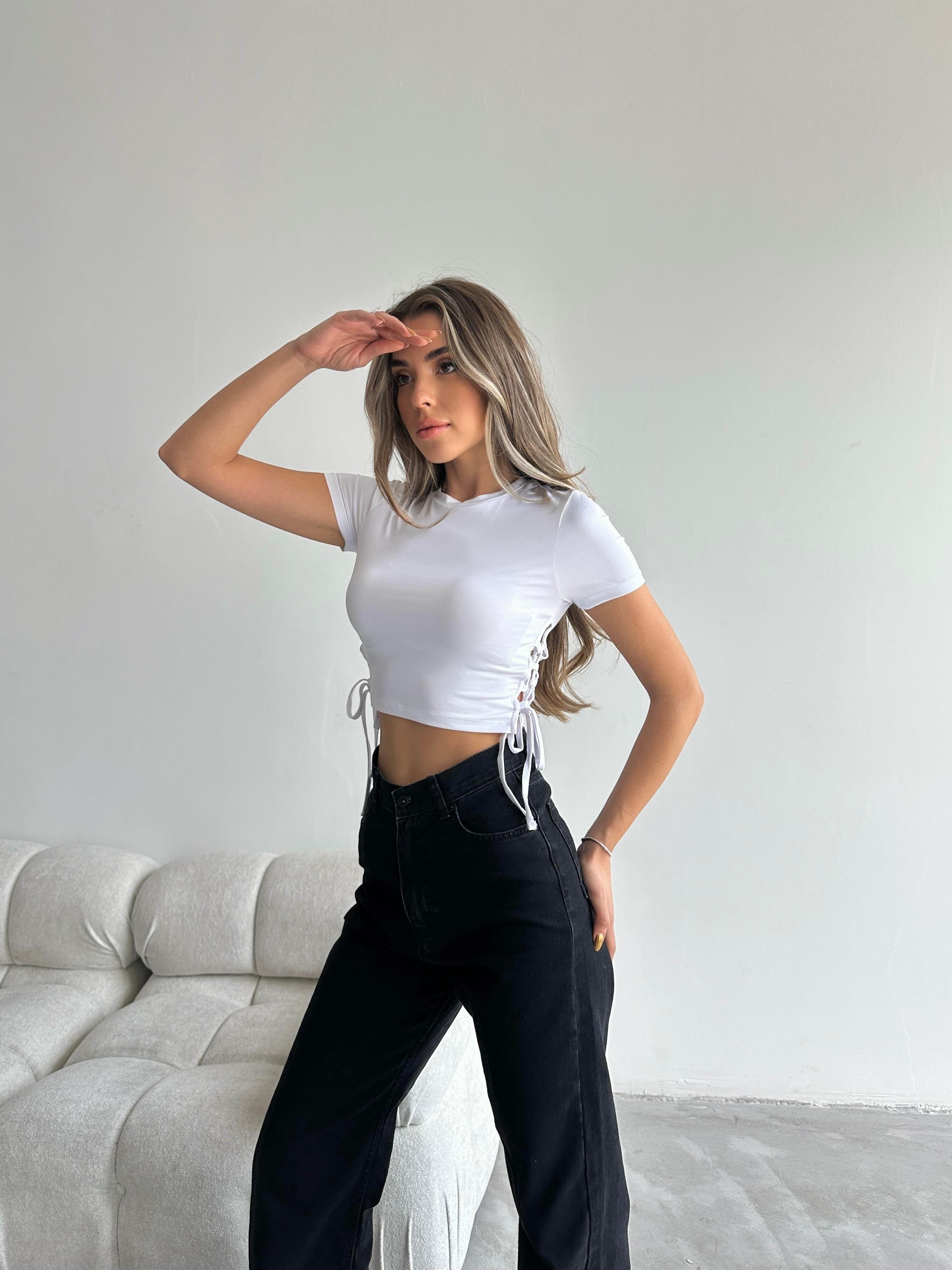 Daniel Yan İpli Crop Beyaz