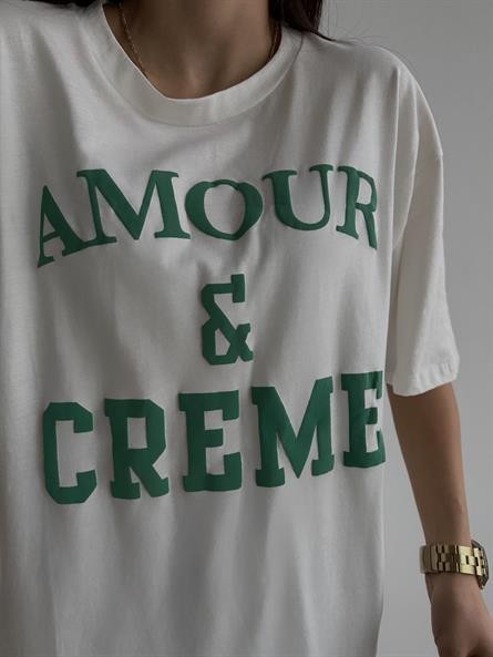 Amour Creme Oversize Basic Beyaz