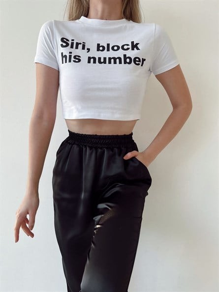 Siri Crop Basic Beyaz