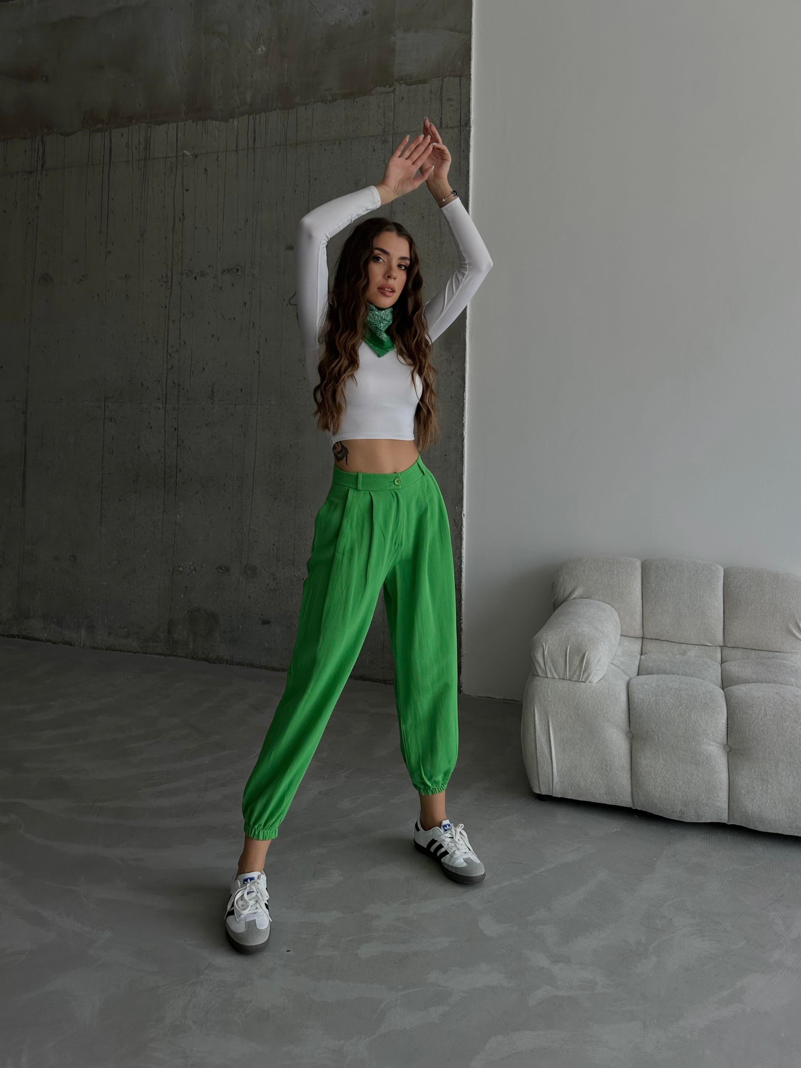 Keten Jogger Pantolon Çimen Yeşili