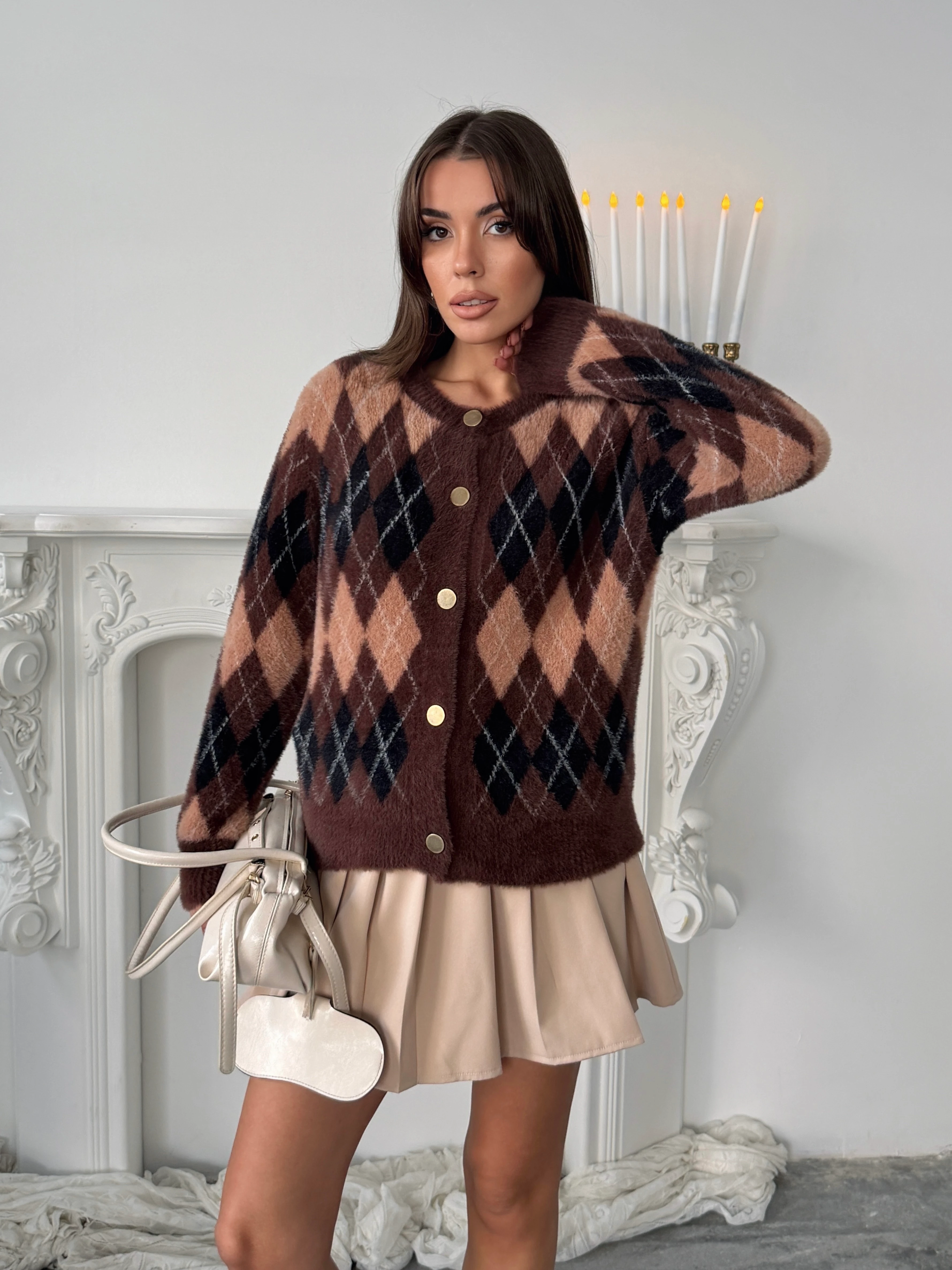 Baklava Desenli Yumoş Hırka