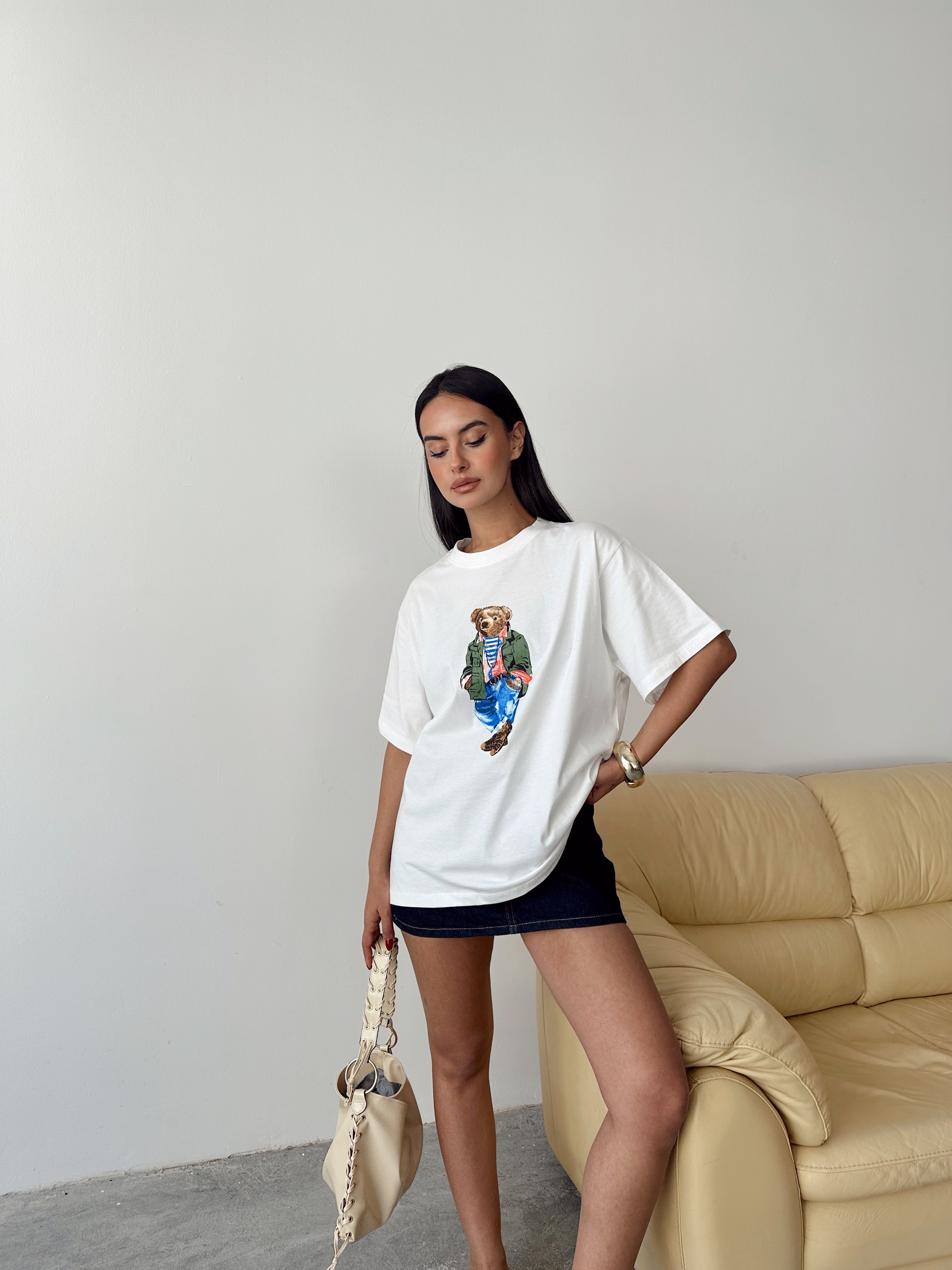 Big Bear Baskı T-shırt - Beyaz