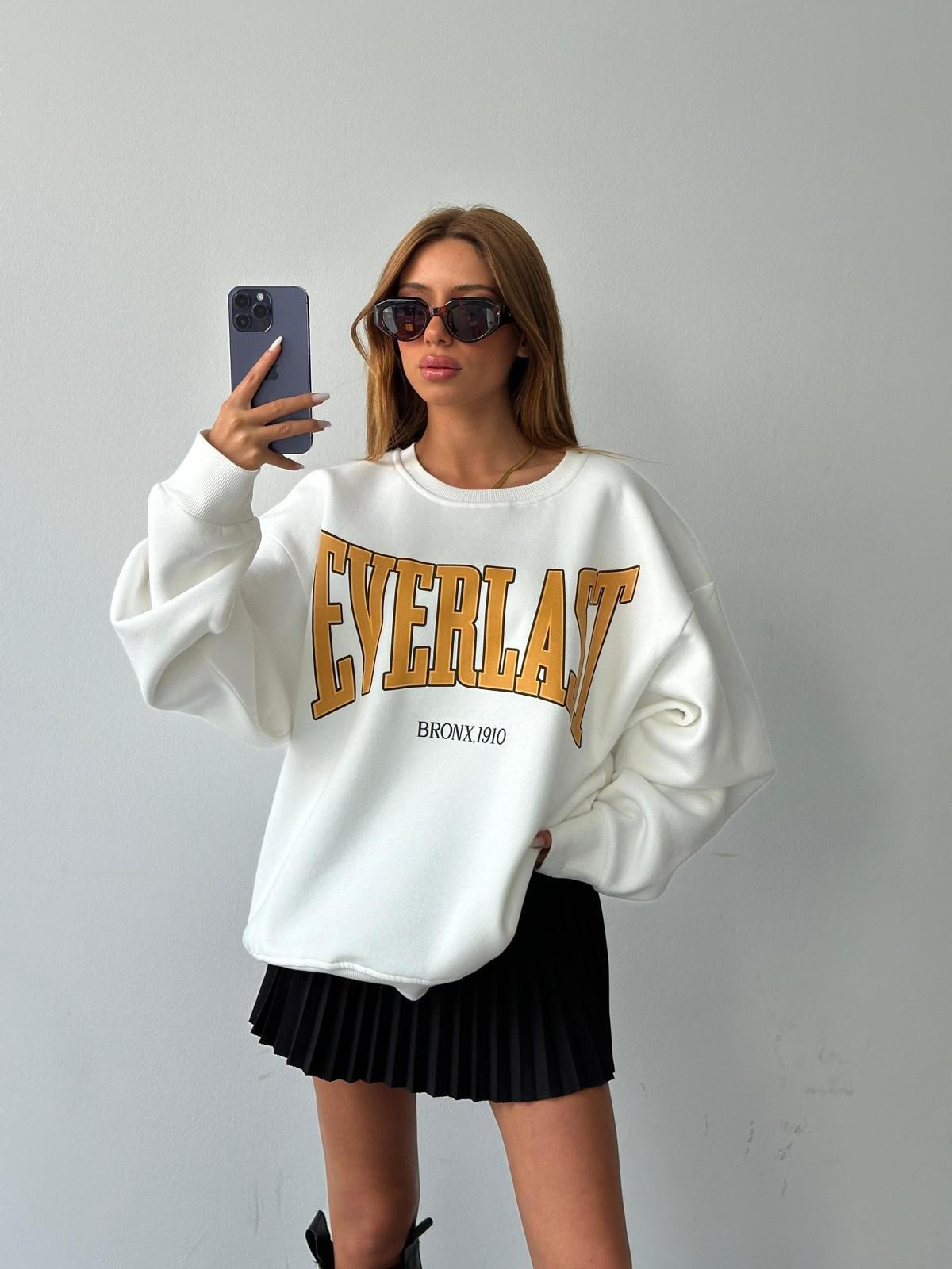 Everlast Baskı Sweat Beyaz