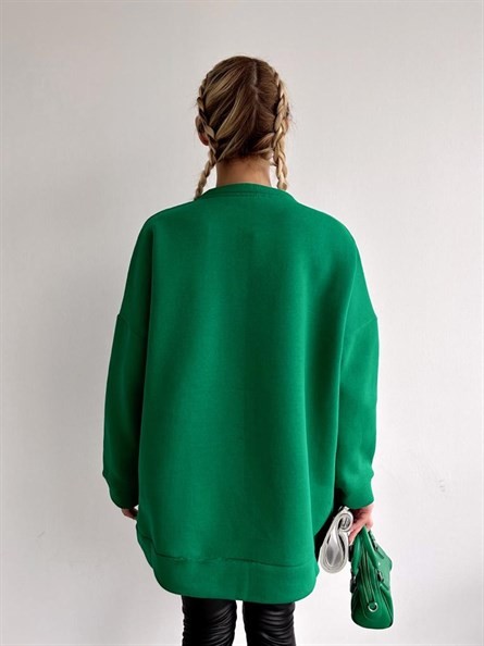 Pacific Oversize 3 İplik Sweatshirt Yeşil