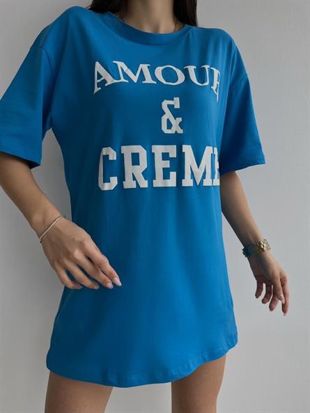 Amour Creme Oversize Basic Mavi