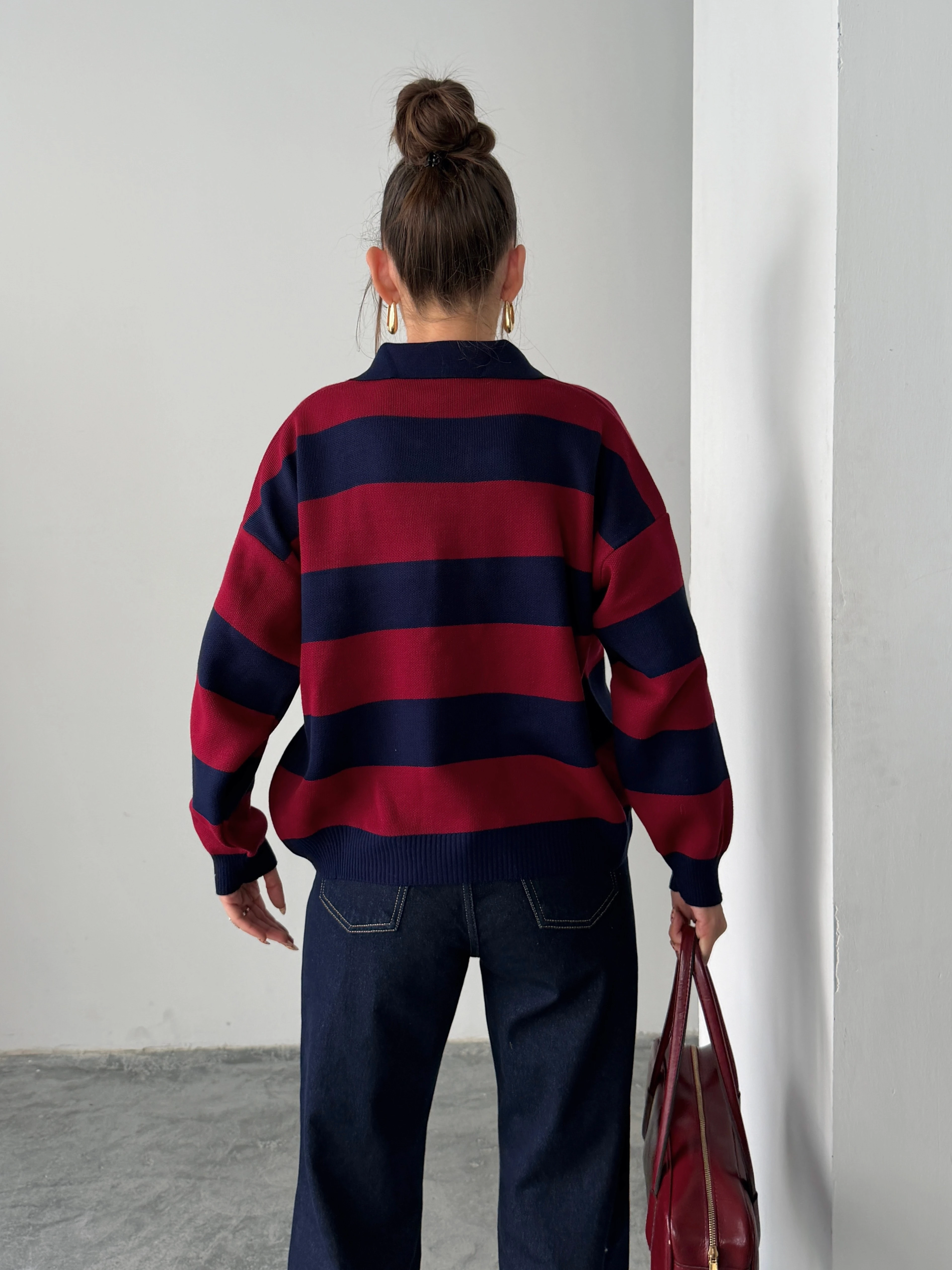 Polo Yaka Kazak  - Bordo-Laci