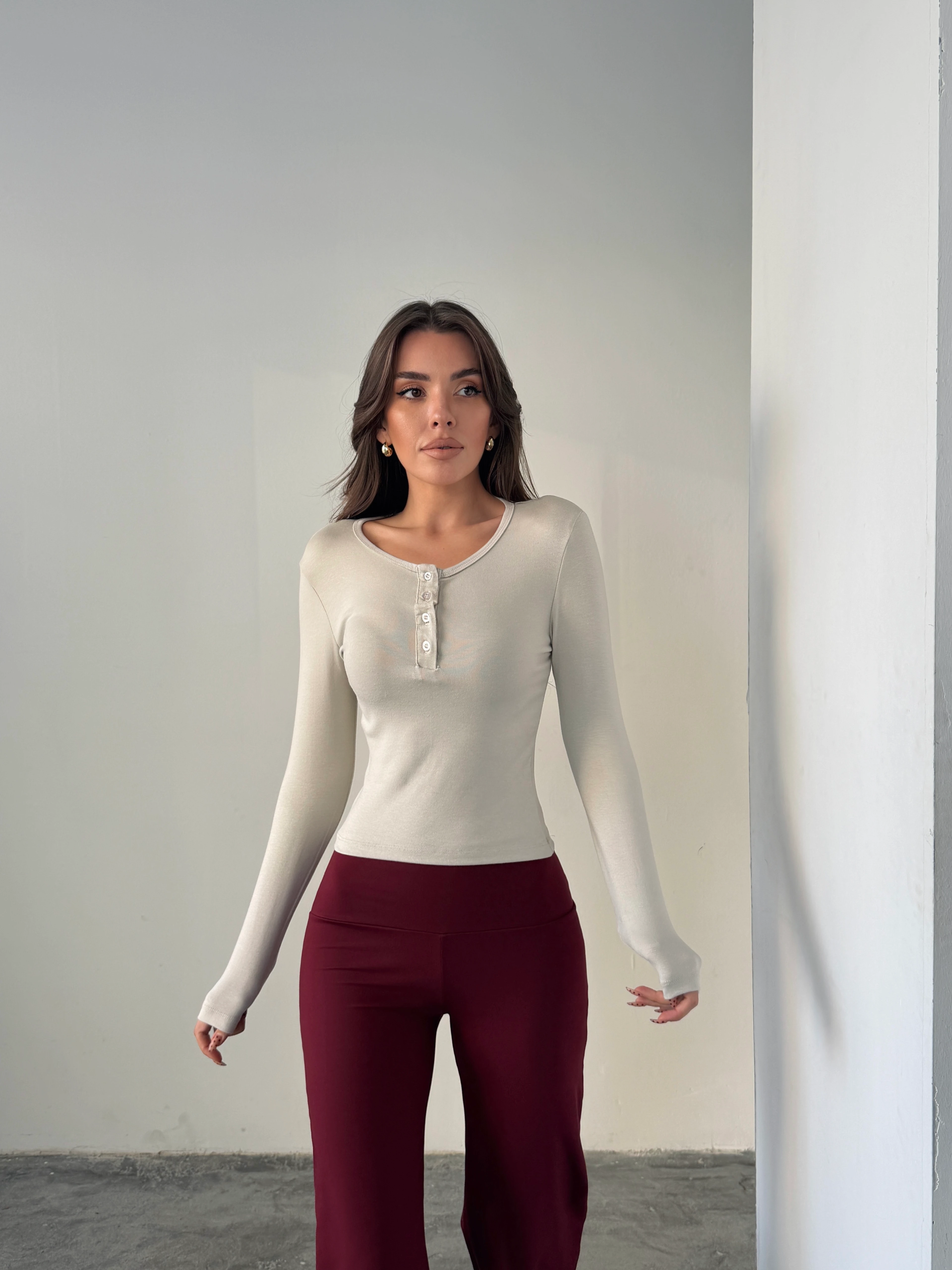 Yarım Düğmeli Bluz