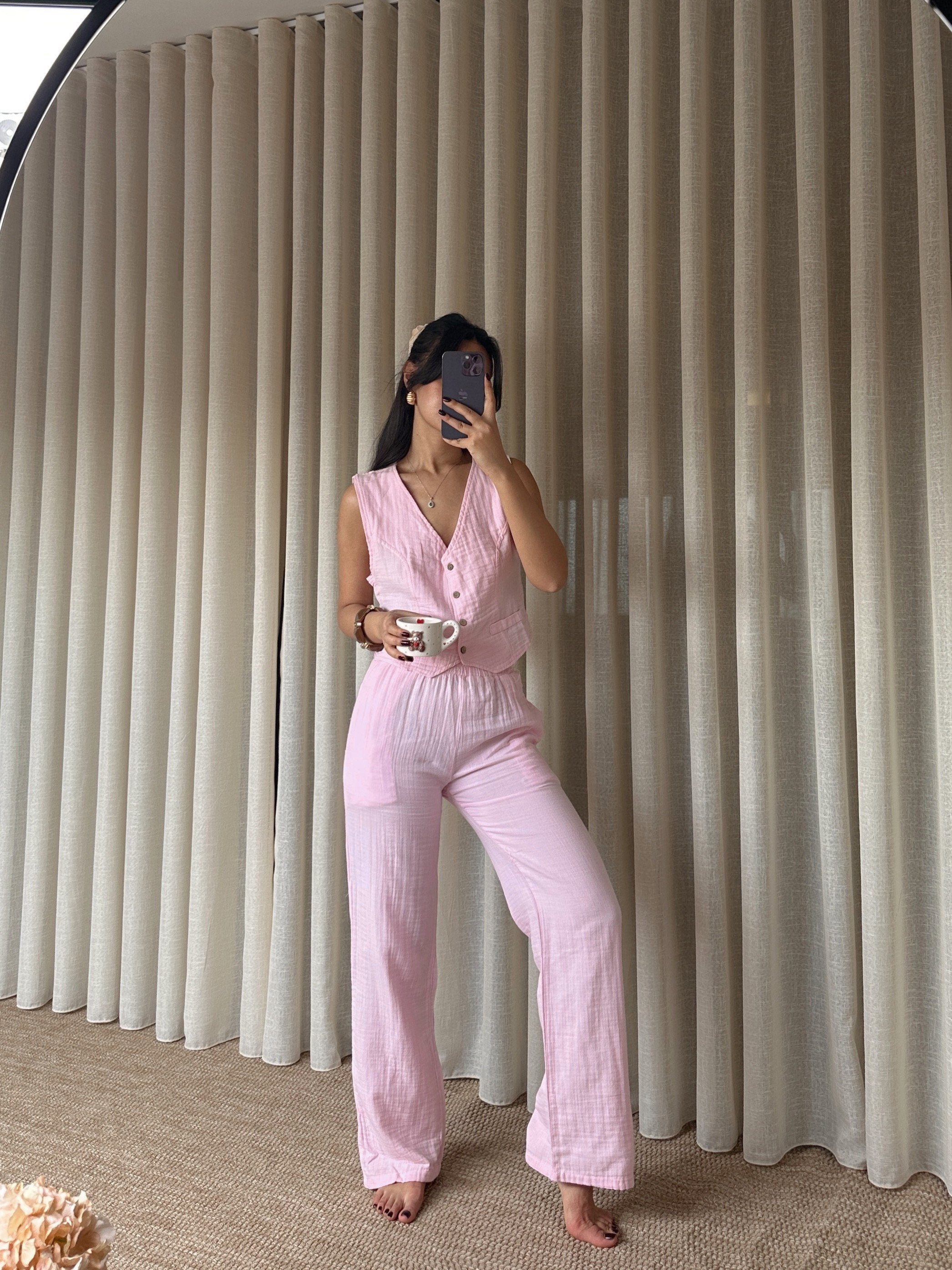 Müslin Yelek - Pembe