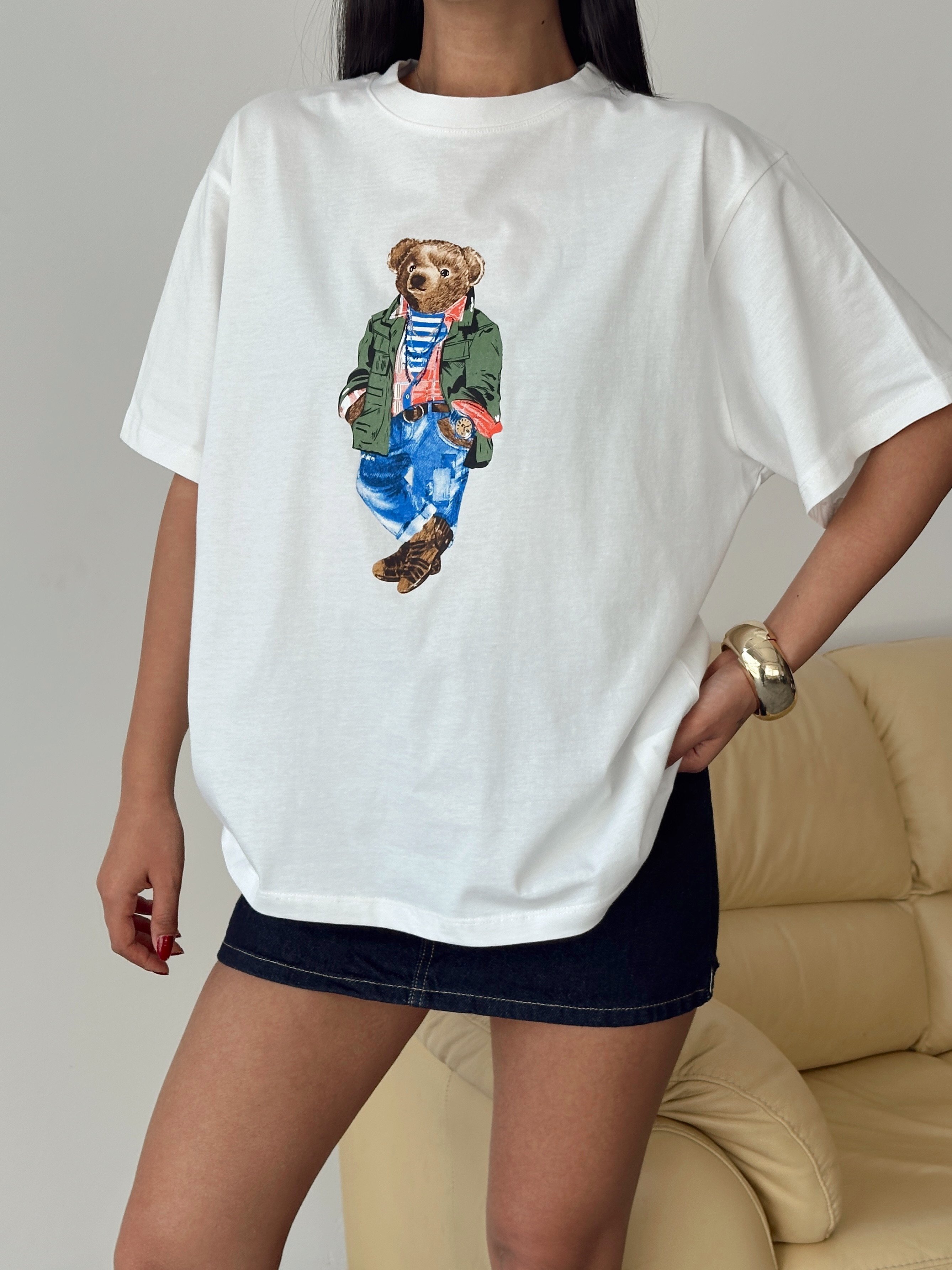 Big Bear Baskı T-shırt - Beyaz