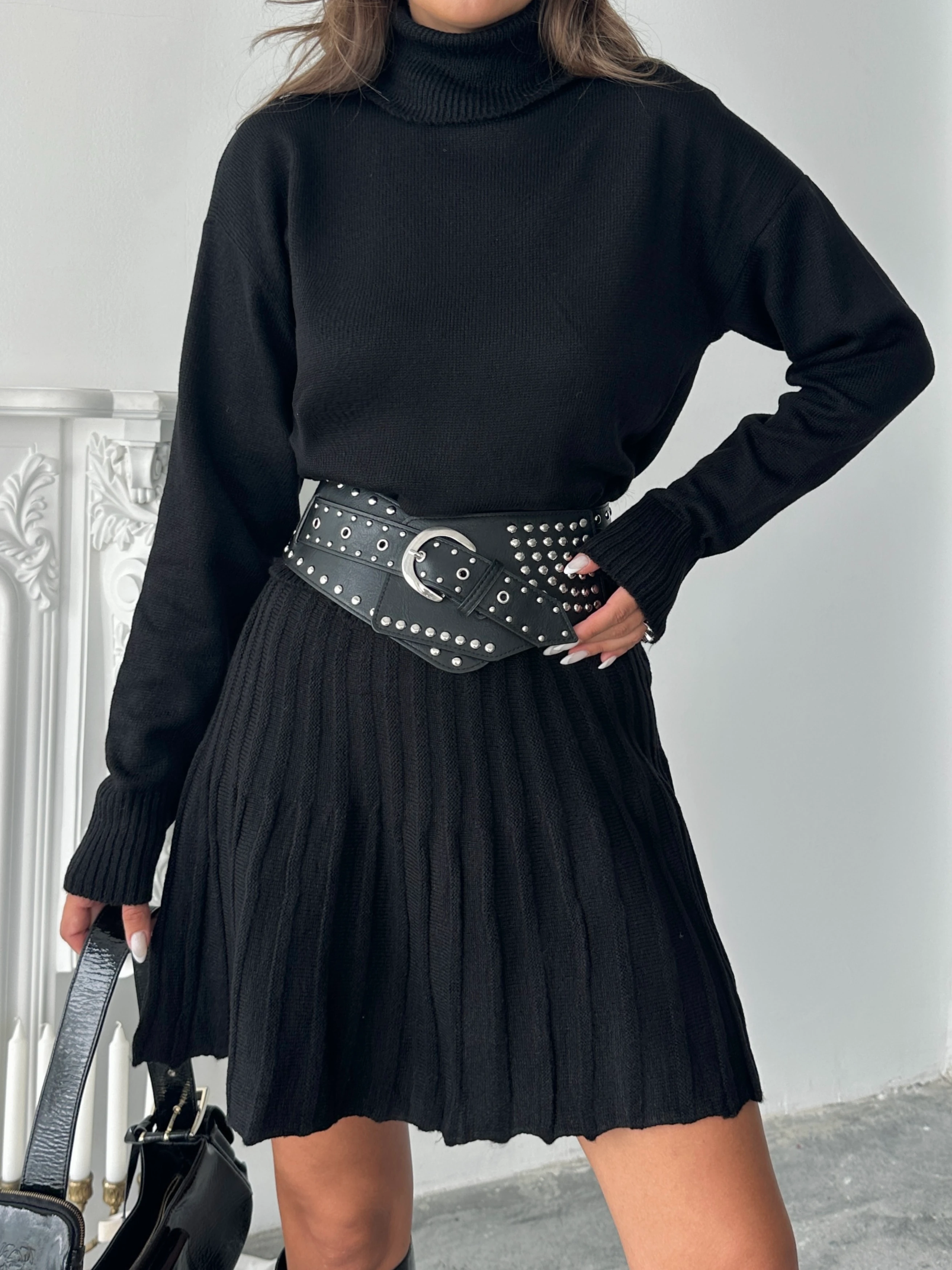 Balıkçı Yaka Pileli Etekli Takım