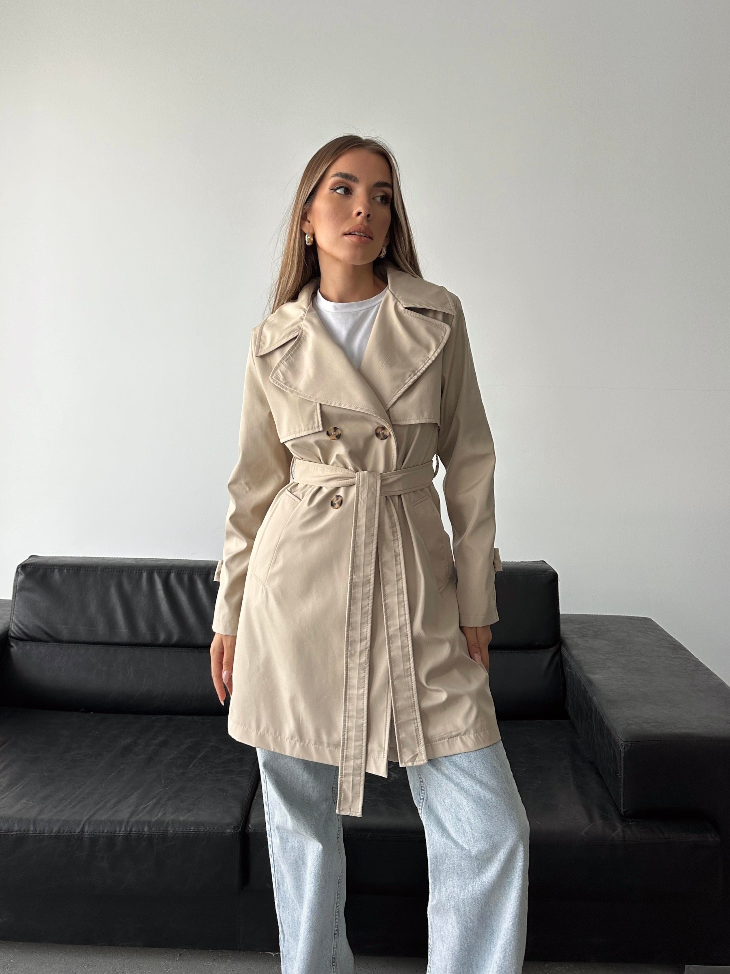 Alba Belden Bağlamalı Trençkot Taş