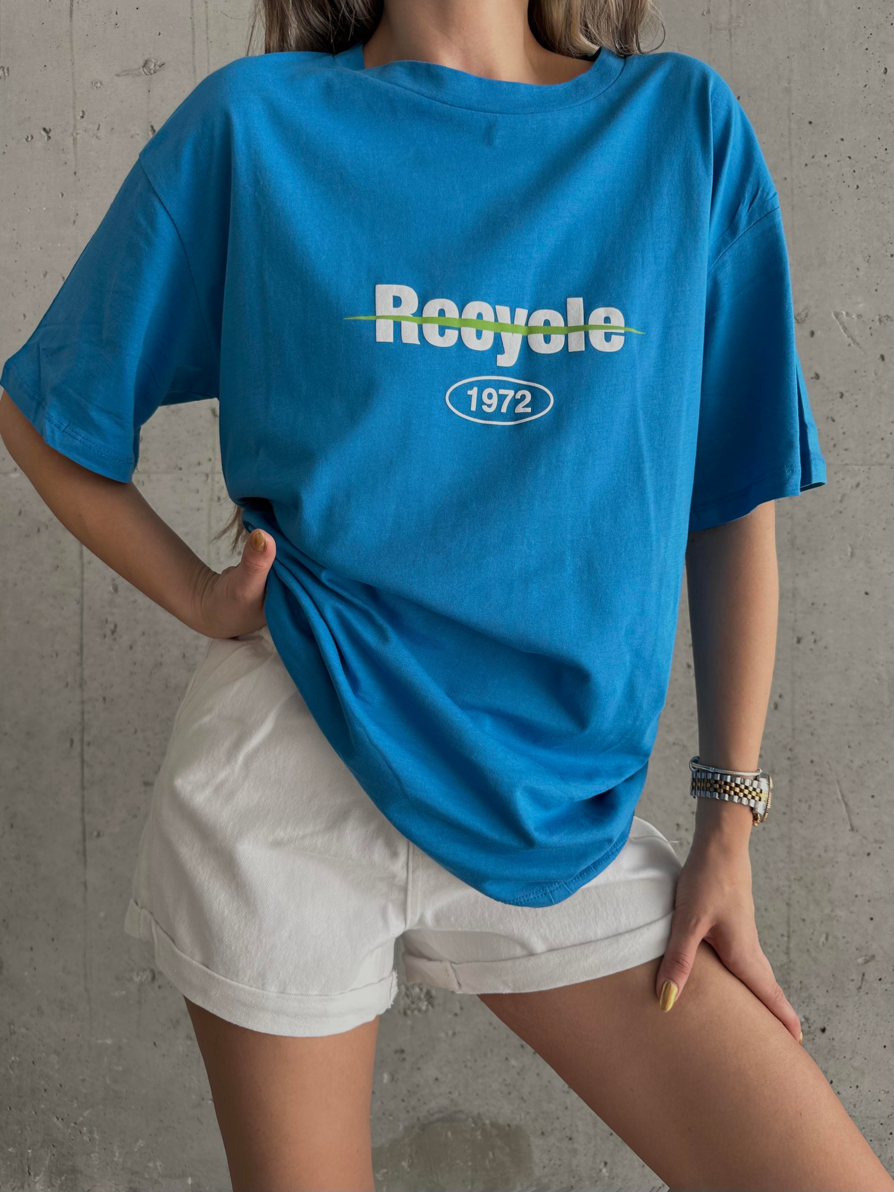 Recycle Oversize Basic Mavi