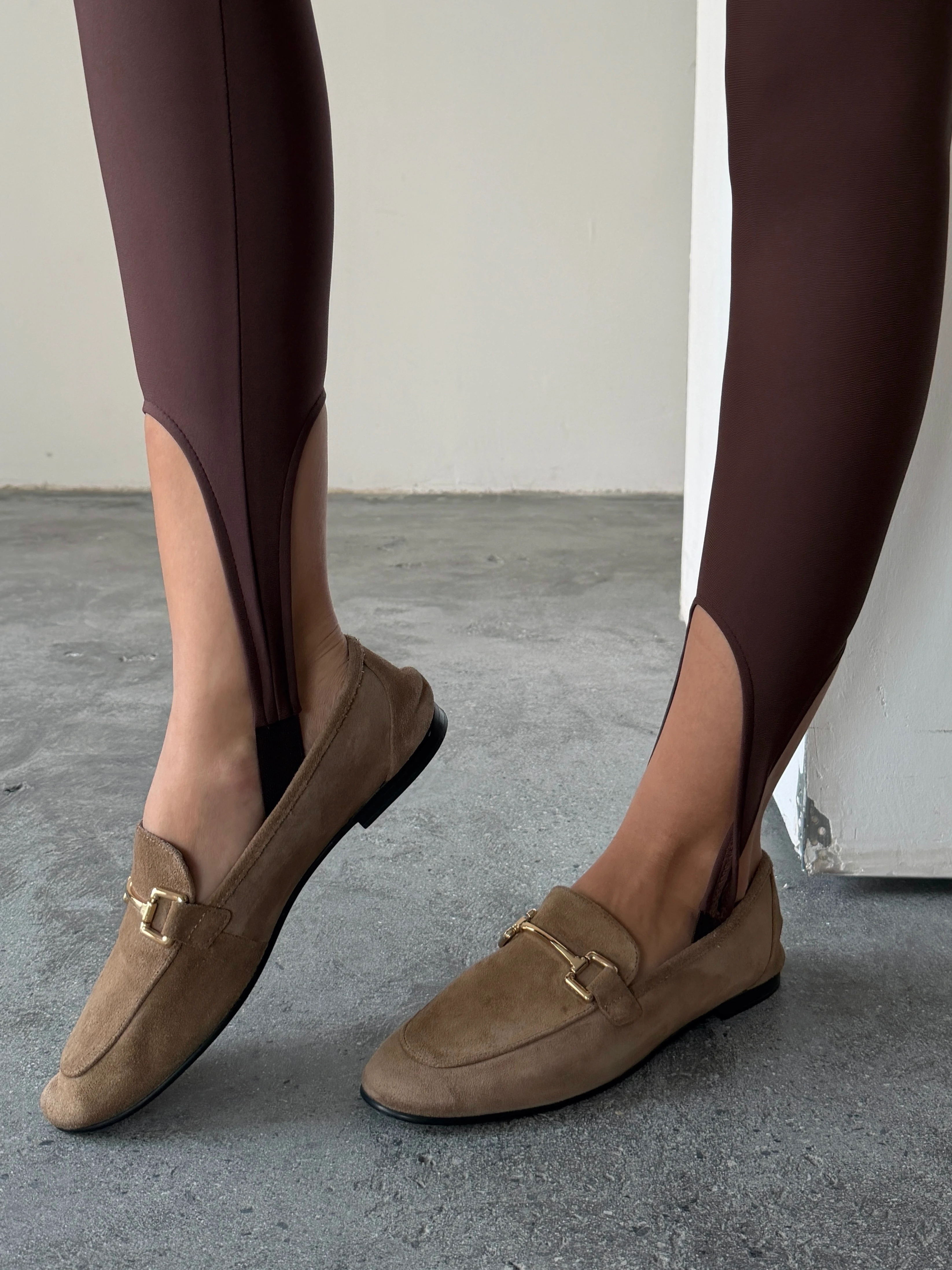 Ayaktan Geçmeli Tayt  - Kahverengi