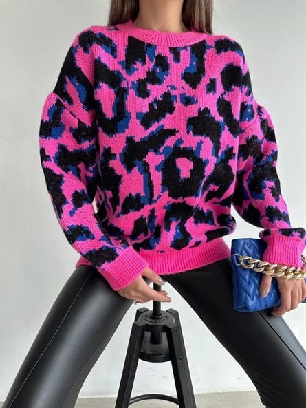 Ribanalı Leo Oversize Yumoş Kazak Pembe