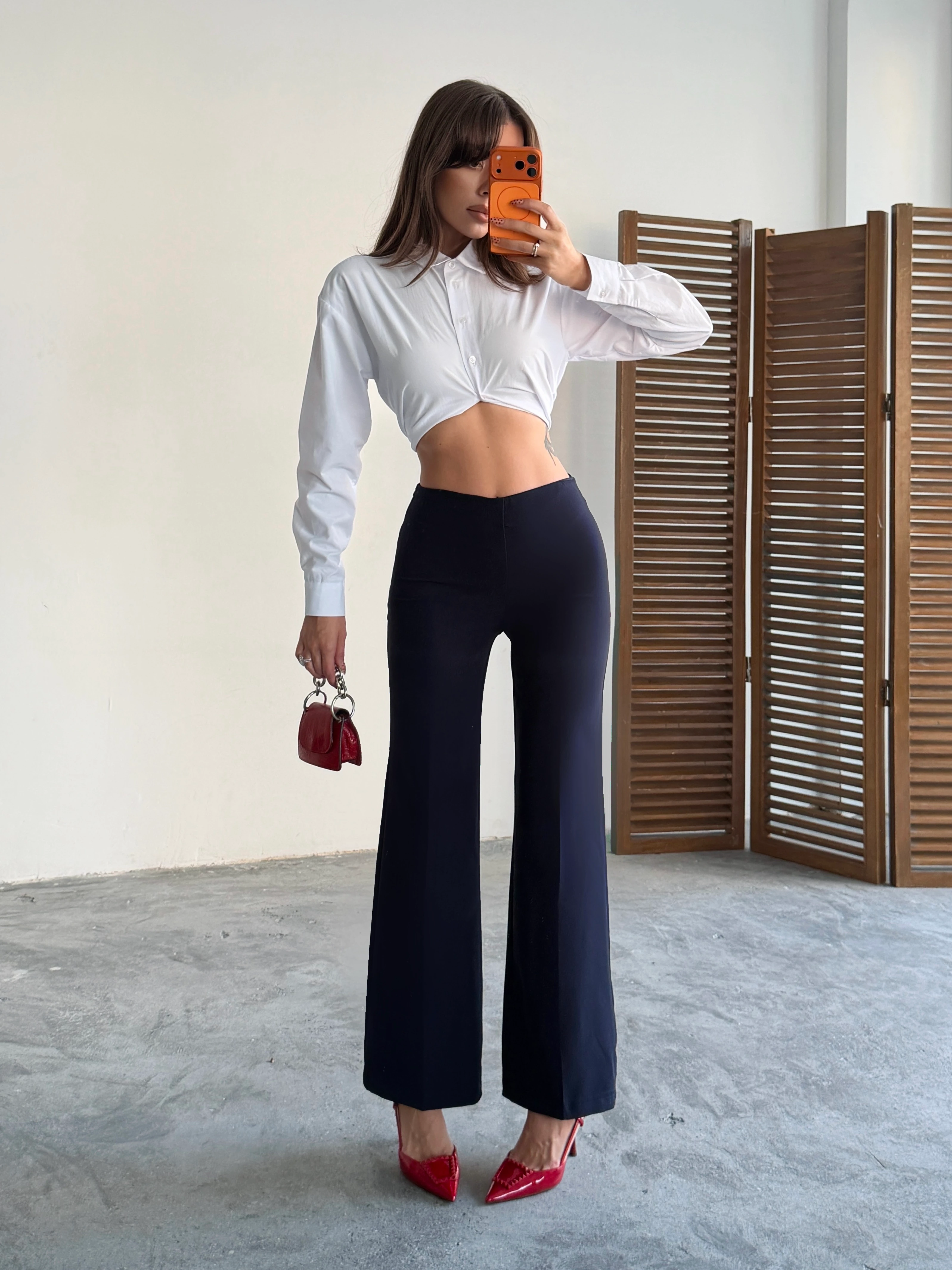 Gizli Fermuarlı Pantolon - Lacivert